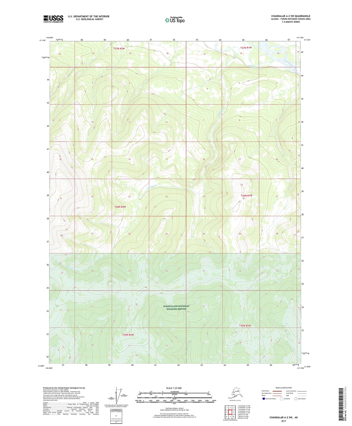 Chandalar A-2 SW Alaska US Topo Map Image