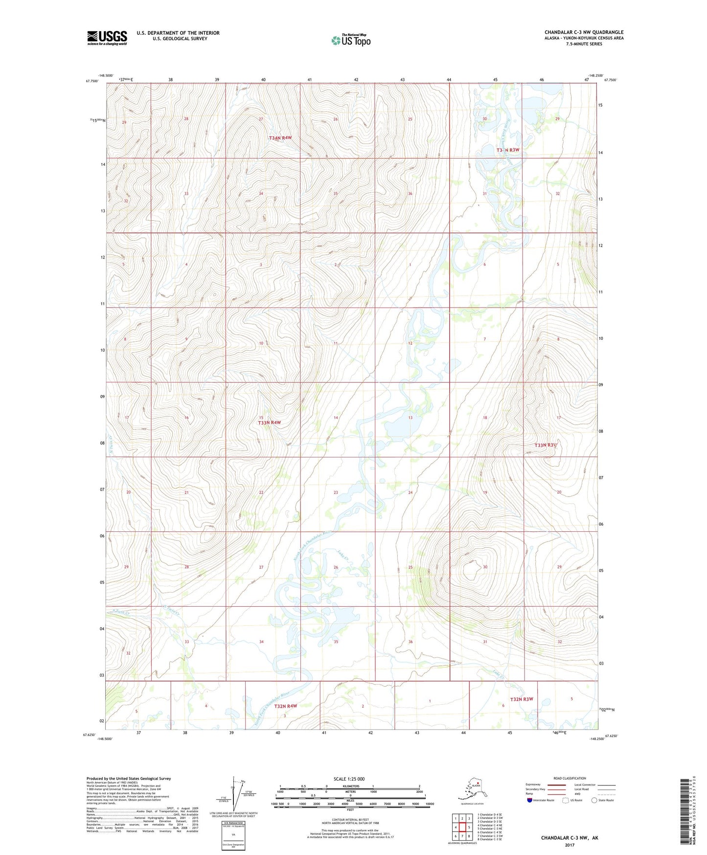 Chandalar C-3 NW Alaska US Topo Map Image