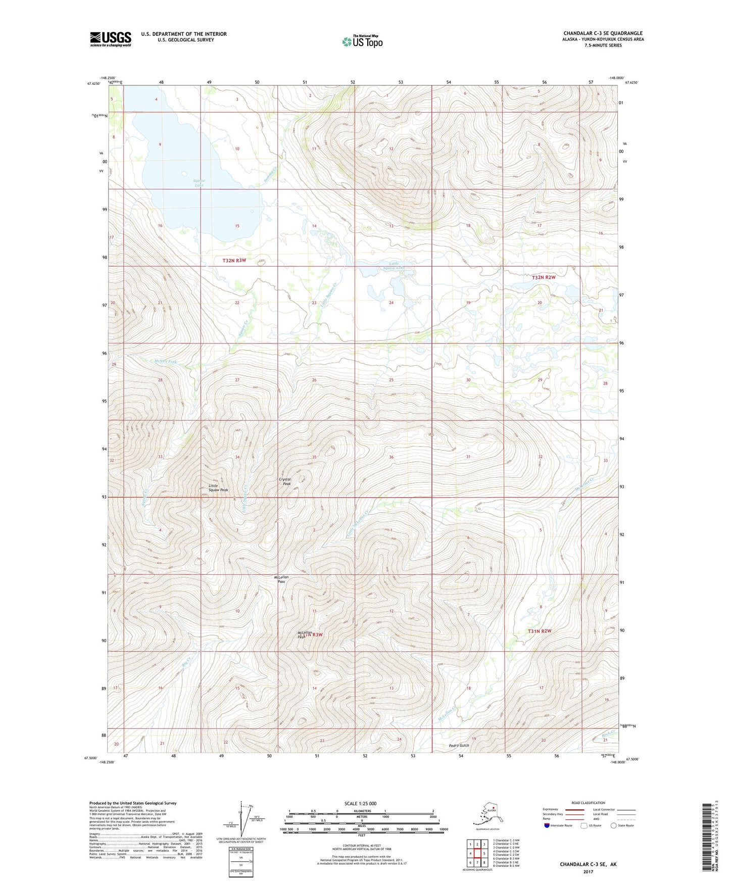 Chandalar C-3 SE Alaska US Topo Map Image