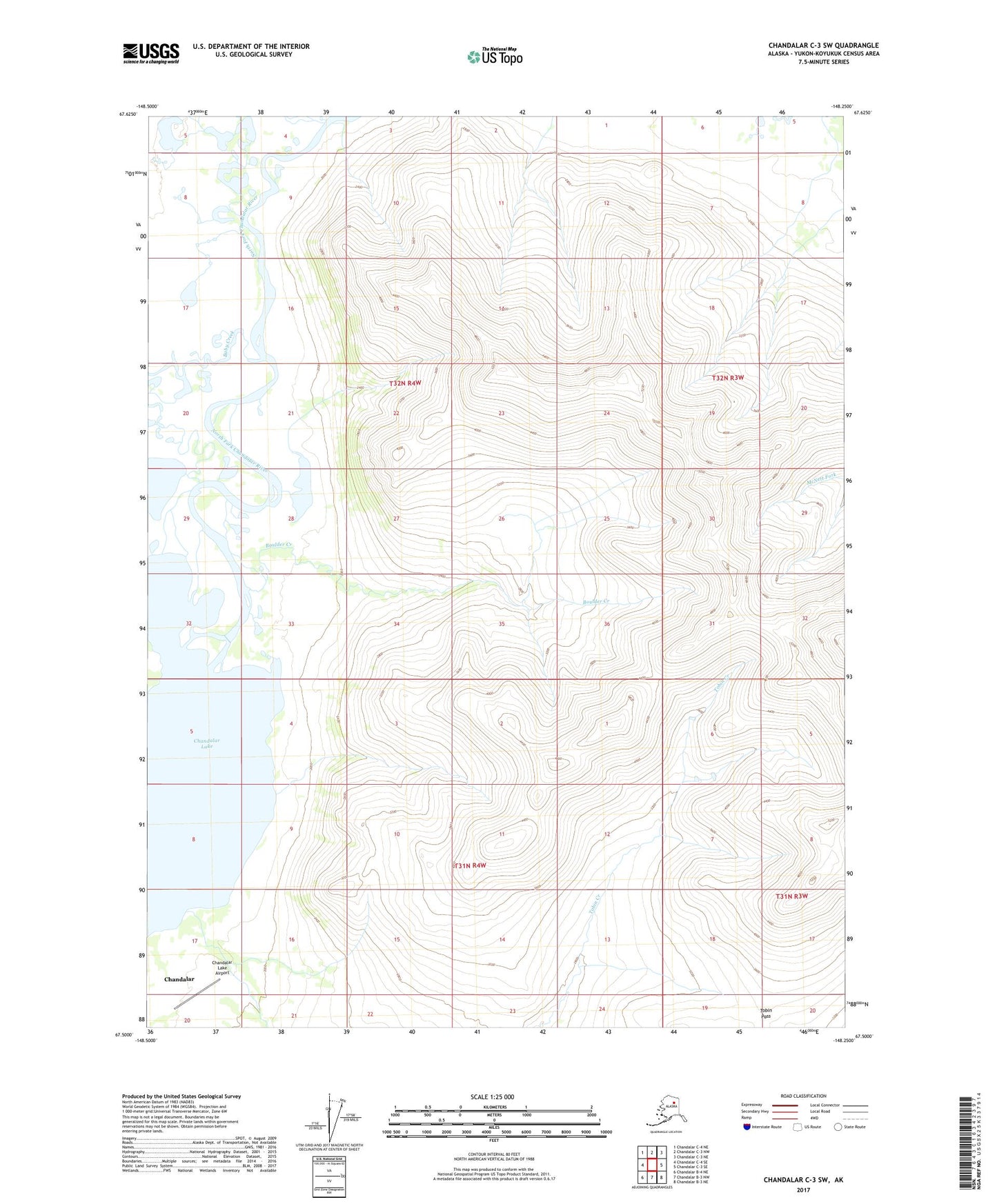 Chandalar C-3 SW Alaska US Topo Map Image