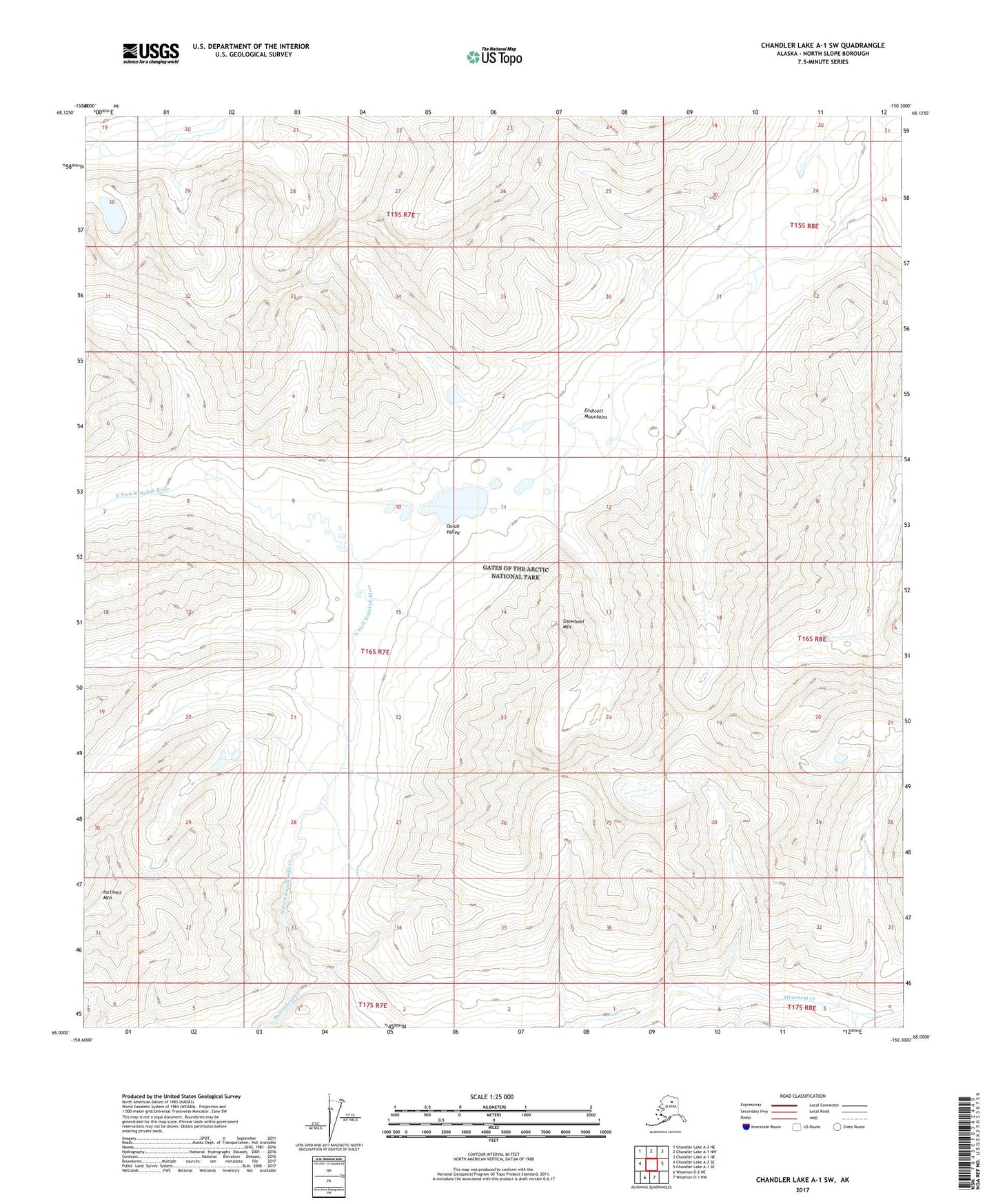 Chandler Lake A-1 SW Alaska US Topo Map Image