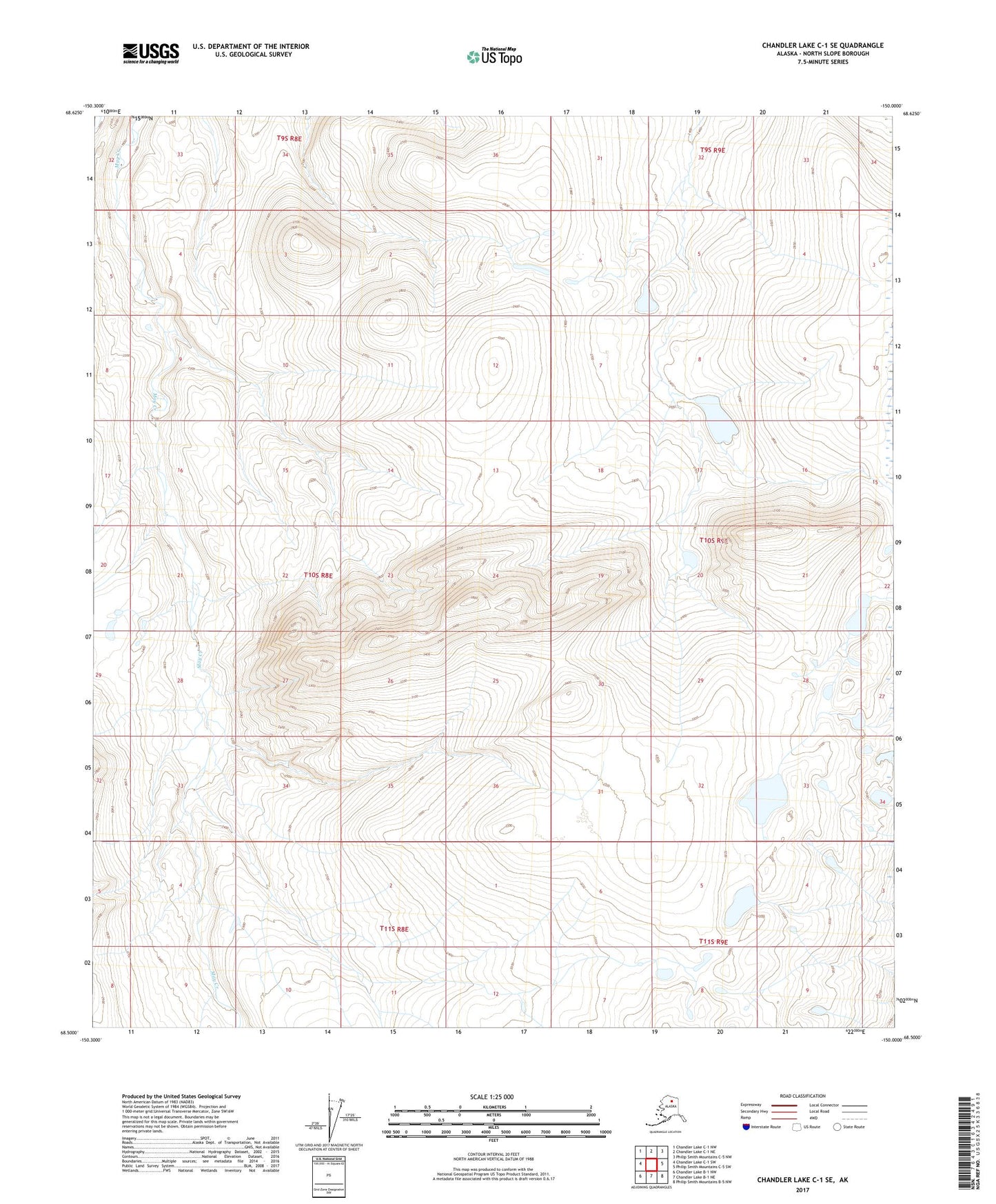 Chandler Lake C-1 SE Alaska US Topo Map Image