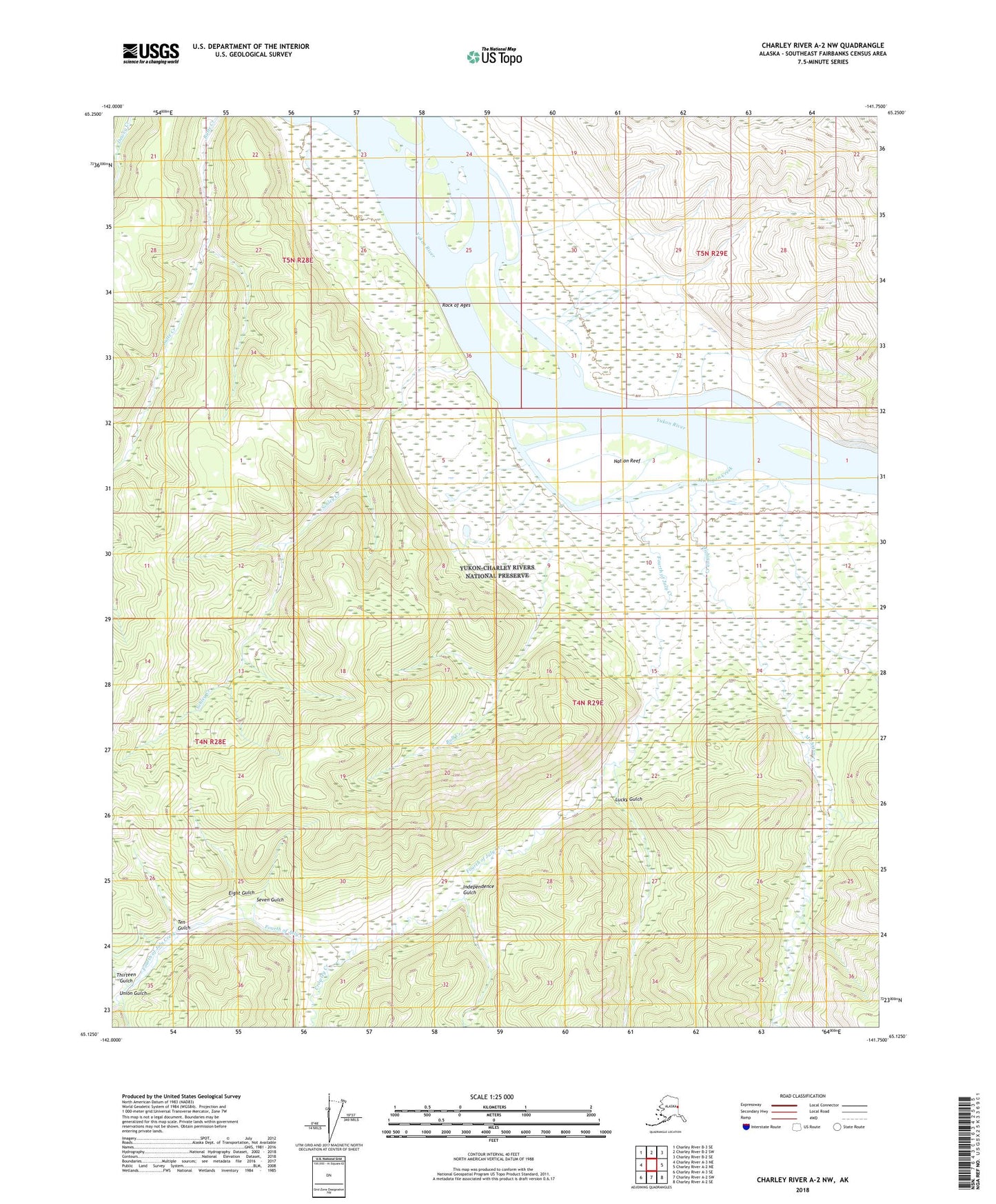 Charley River A-2 NW Alaska US Topo Map Image
