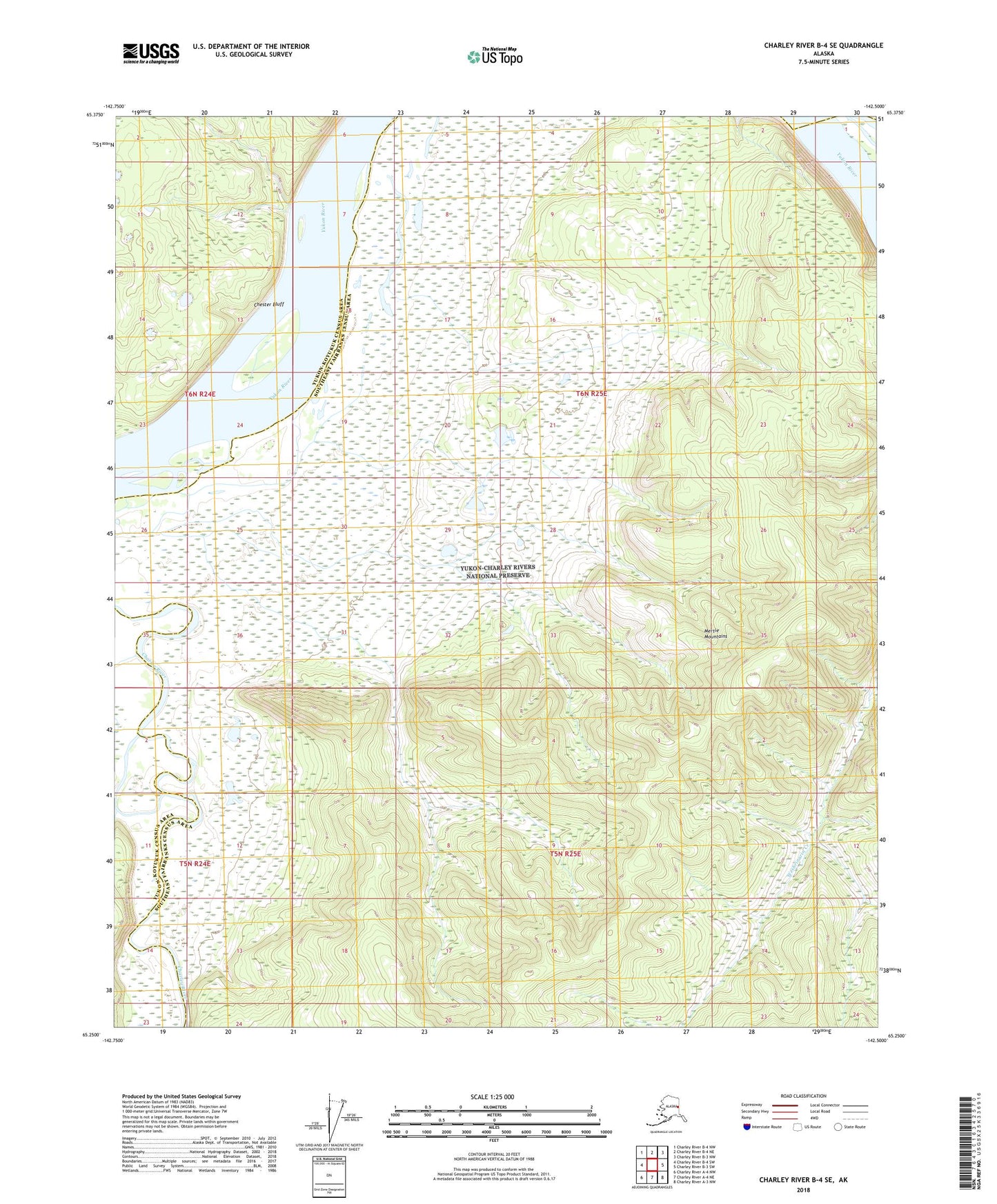Charley River B-4 SE Alaska US Topo Map Image