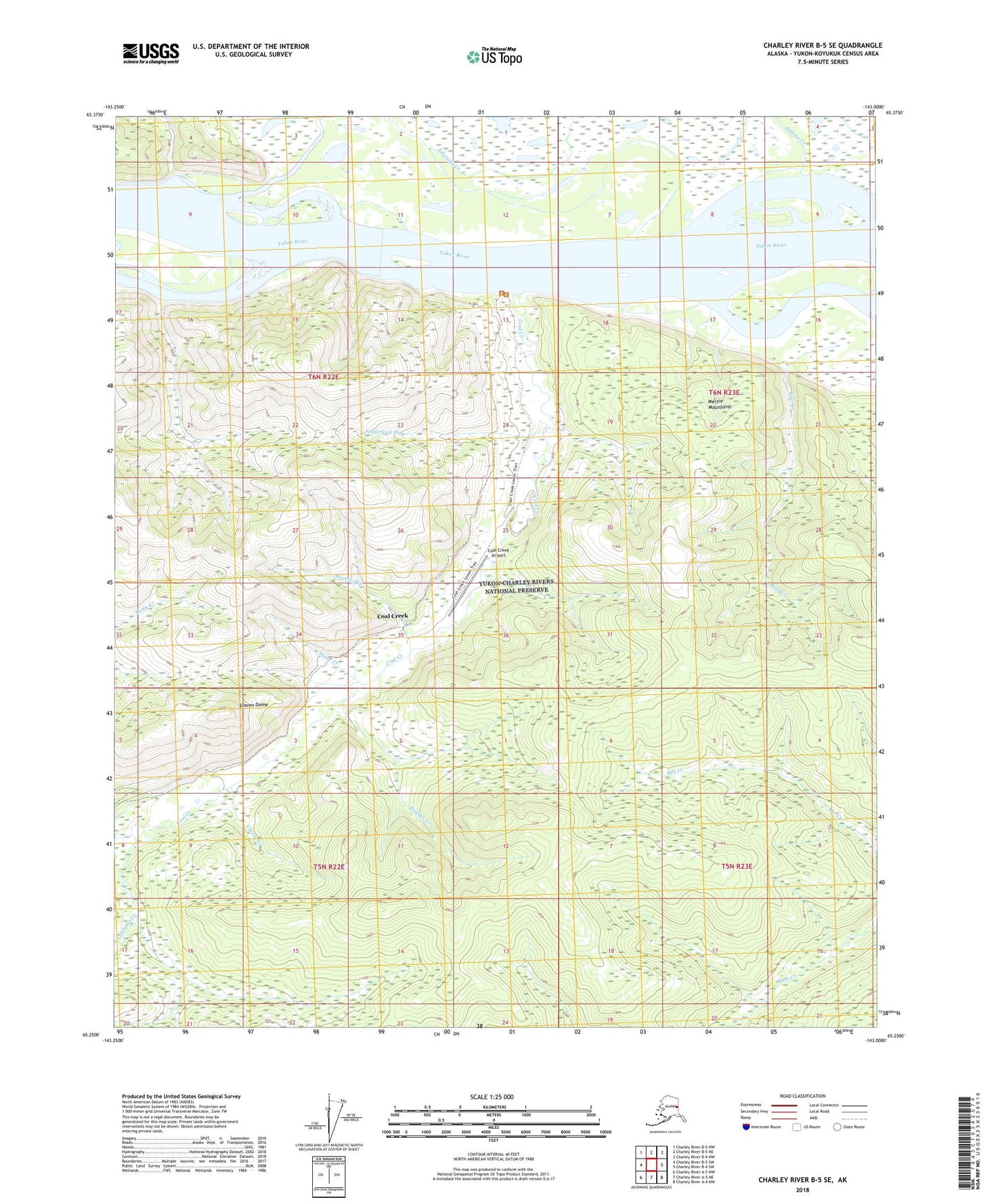 Charley River B-5 SE Alaska US Topo Map Image
