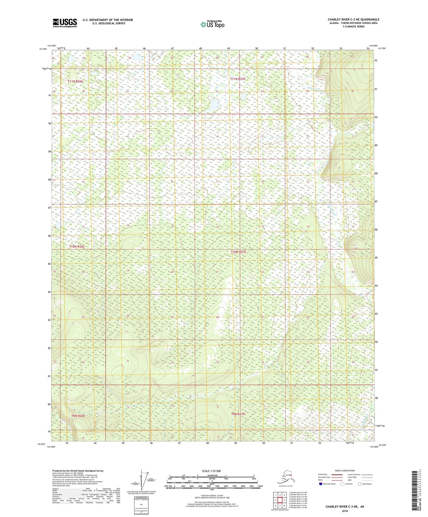 Charley River C-3 NE Alaska US Topo Map Image
