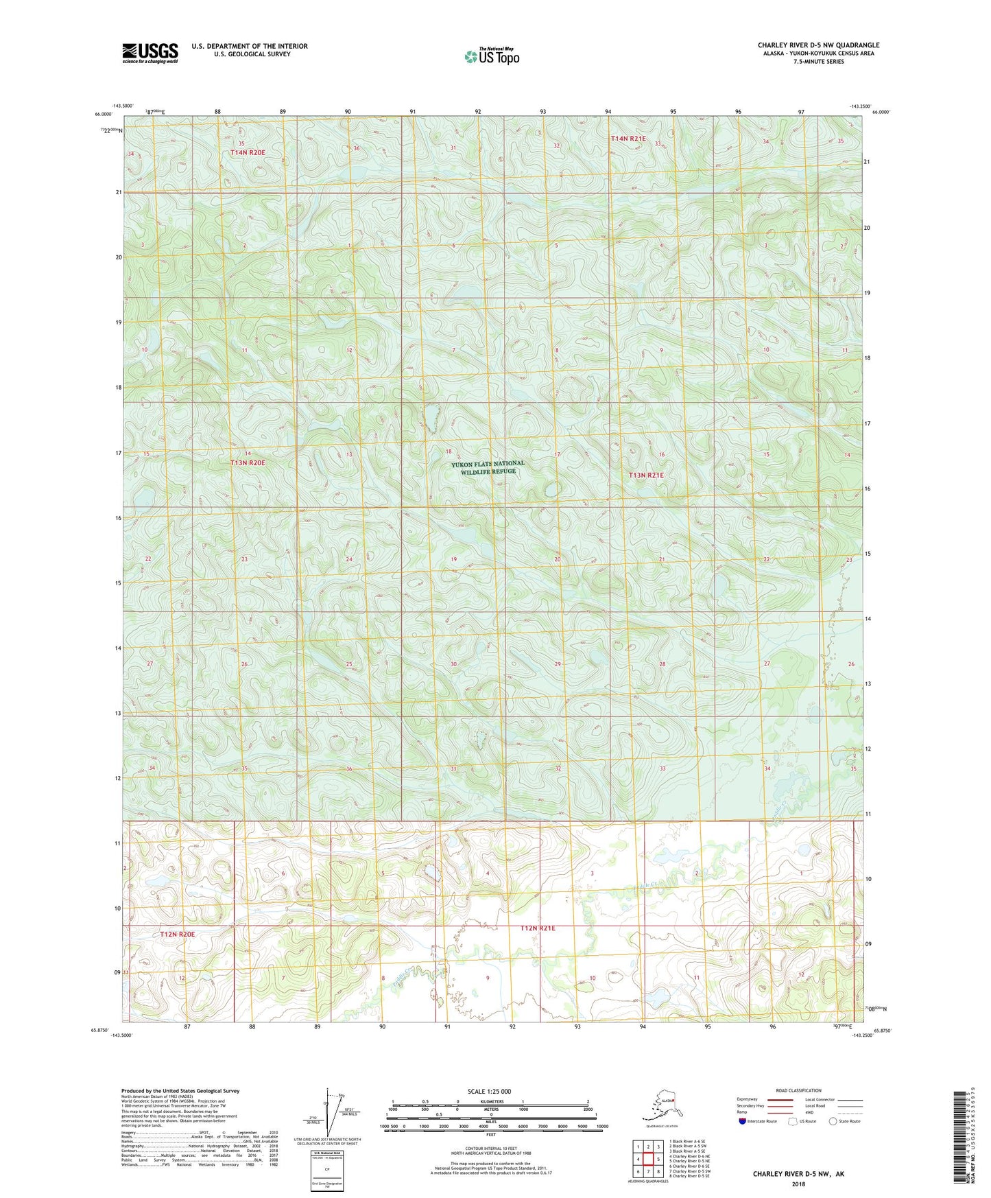 Charley River D-5 NW Alaska US Topo Map Image