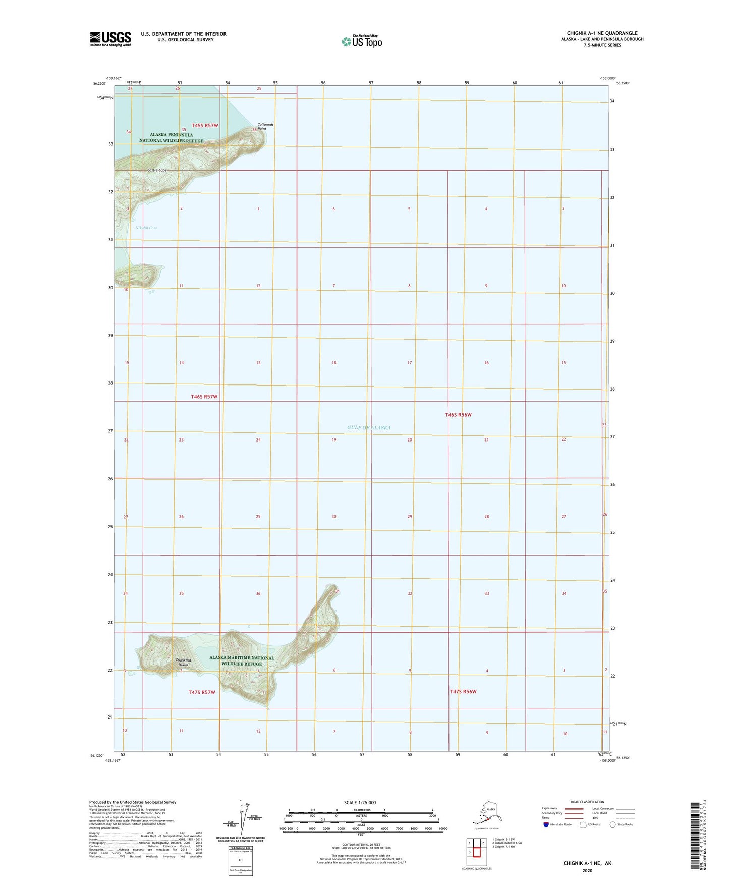 Chignik A-1 NE Alaska US Topo Map Image