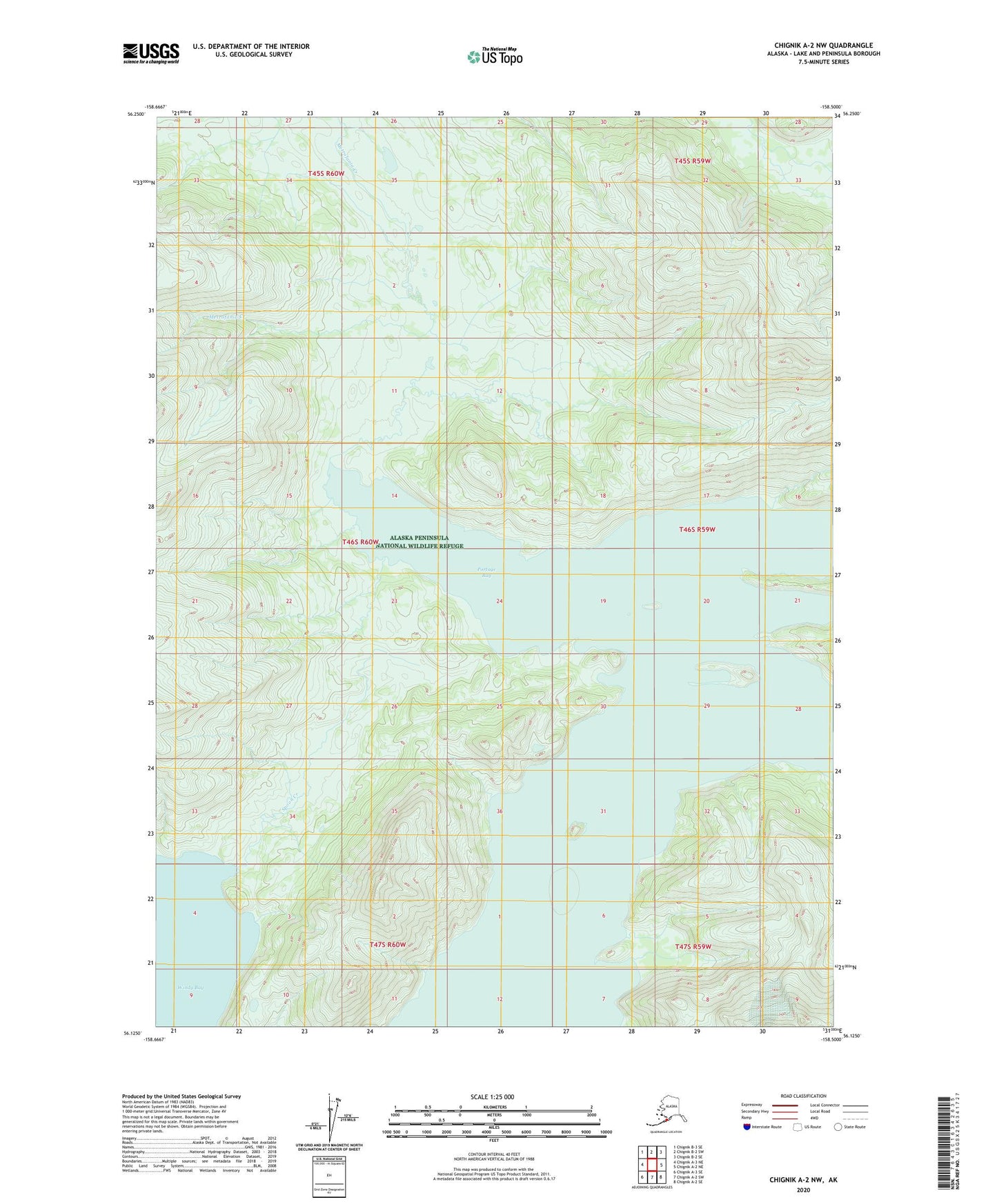 Chignik A-2 NW Alaska US Topo Map Image