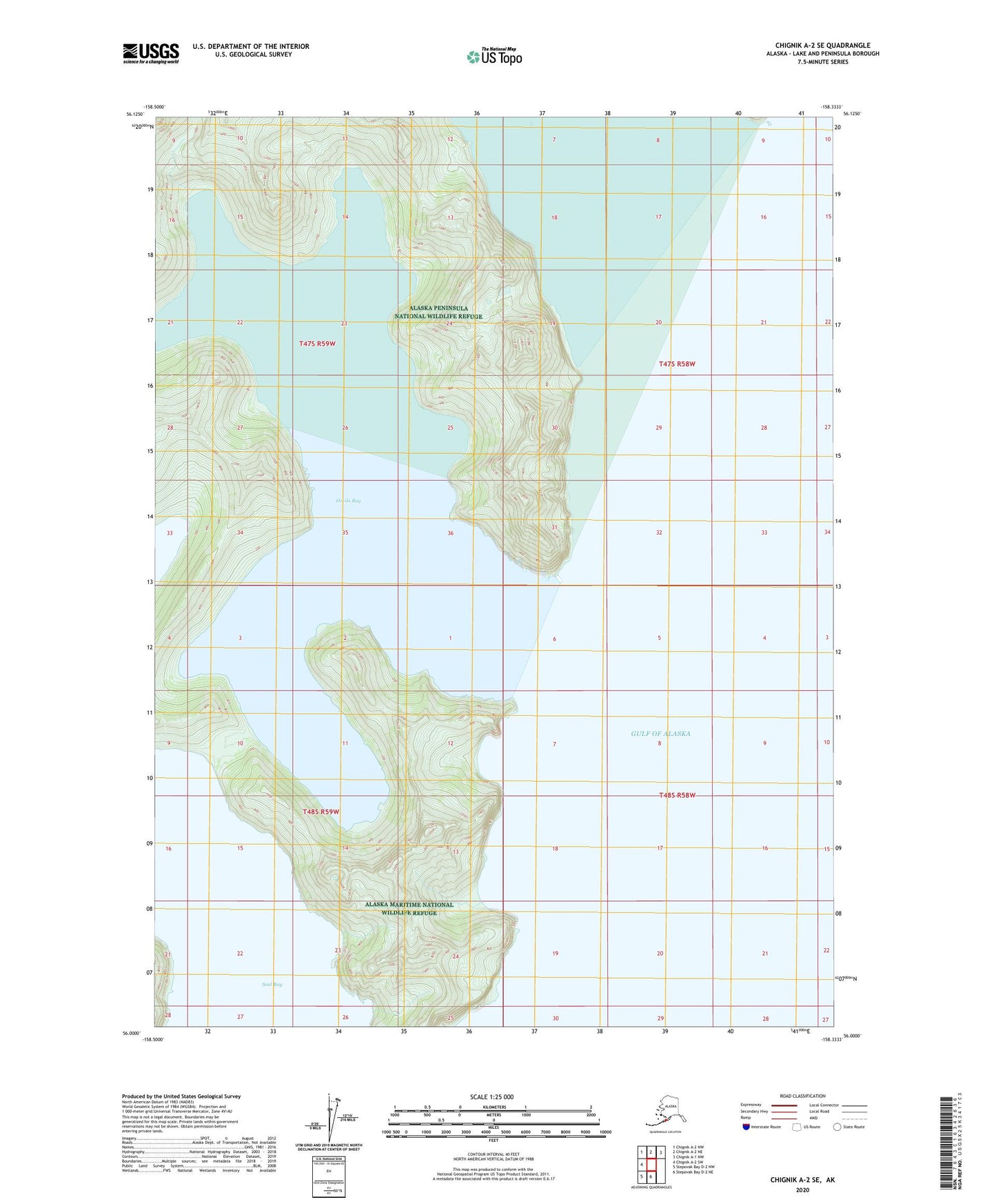 Chignik A-2 SE Alaska US Topo Map Image