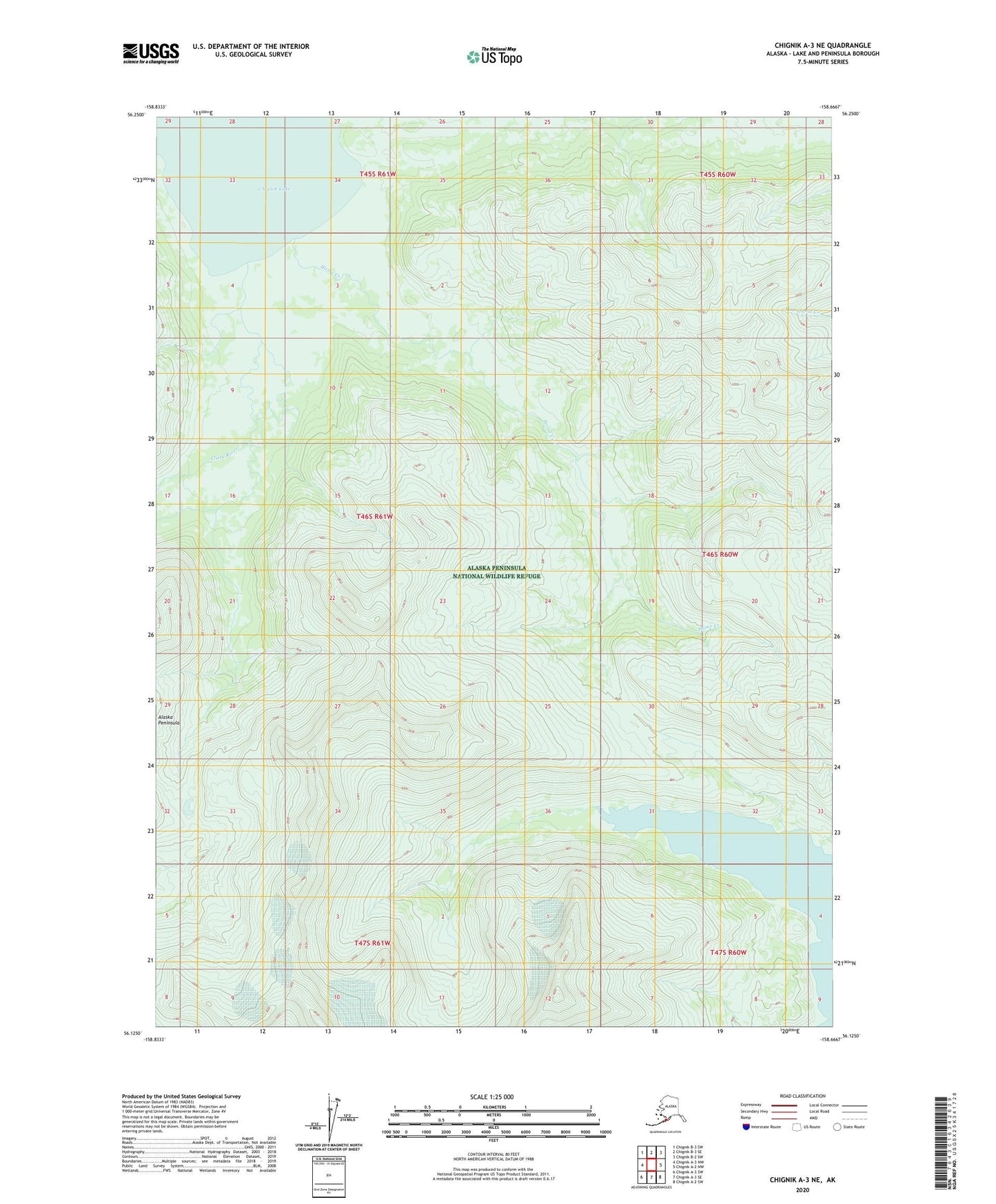 Chignik A-3 NE Alaska US Topo Map Image