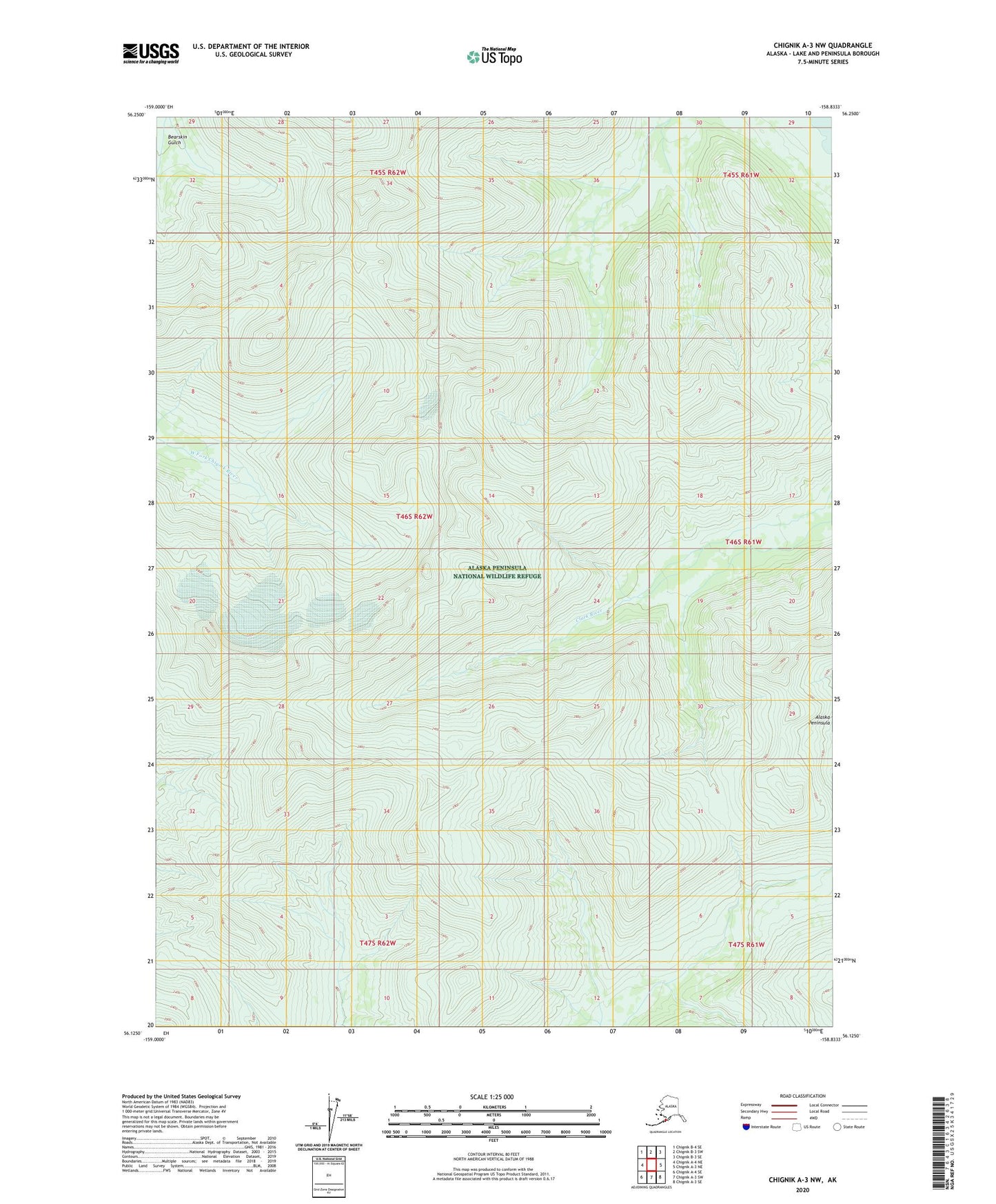 Chignik A-3 NW Alaska US Topo Map Image