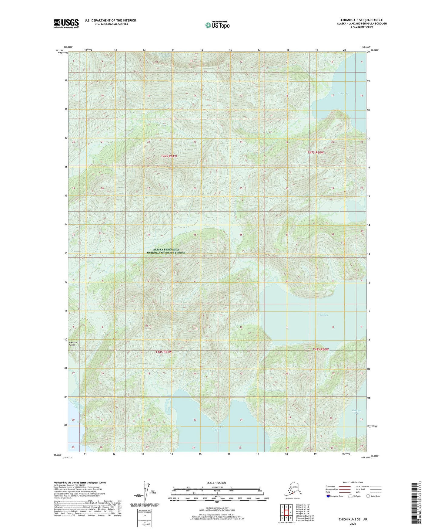 Chignik A-3 SE Alaska US Topo Map Image