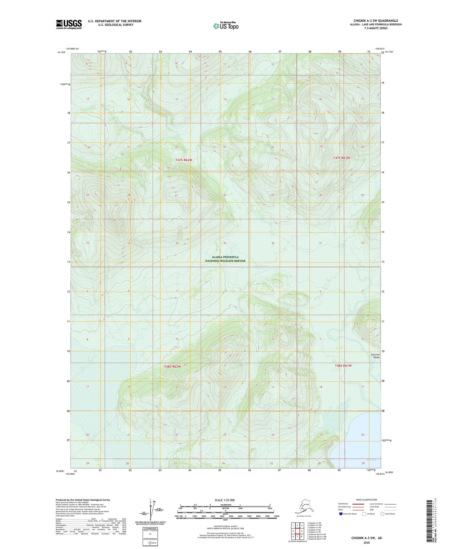 Chignik A-3 SW Alaska US Topo Map Image