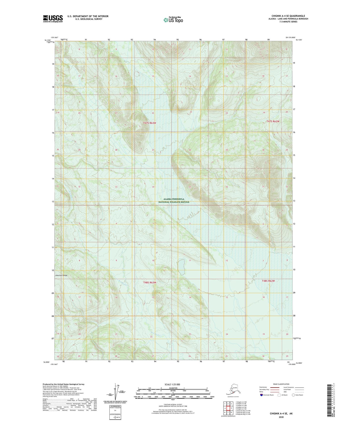 Chignik A-4 SE Alaska US Topo Map Image