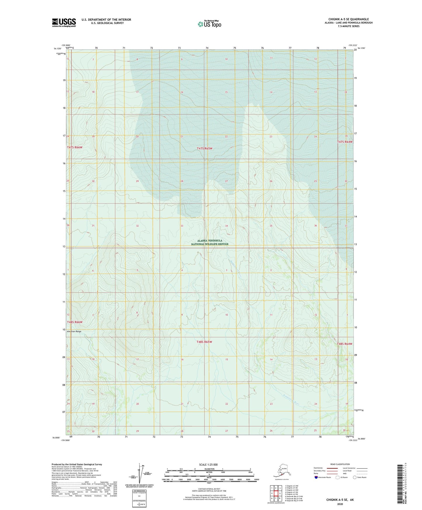 Chignik A-5 SE Alaska US Topo Map Image