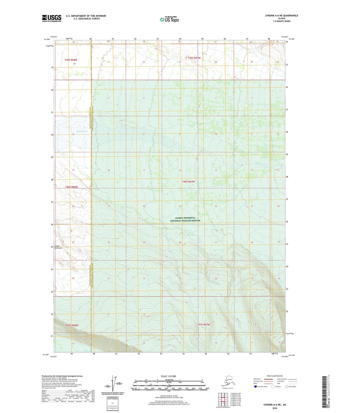 Chignik A-6 NE Alaska US Topo Map Image