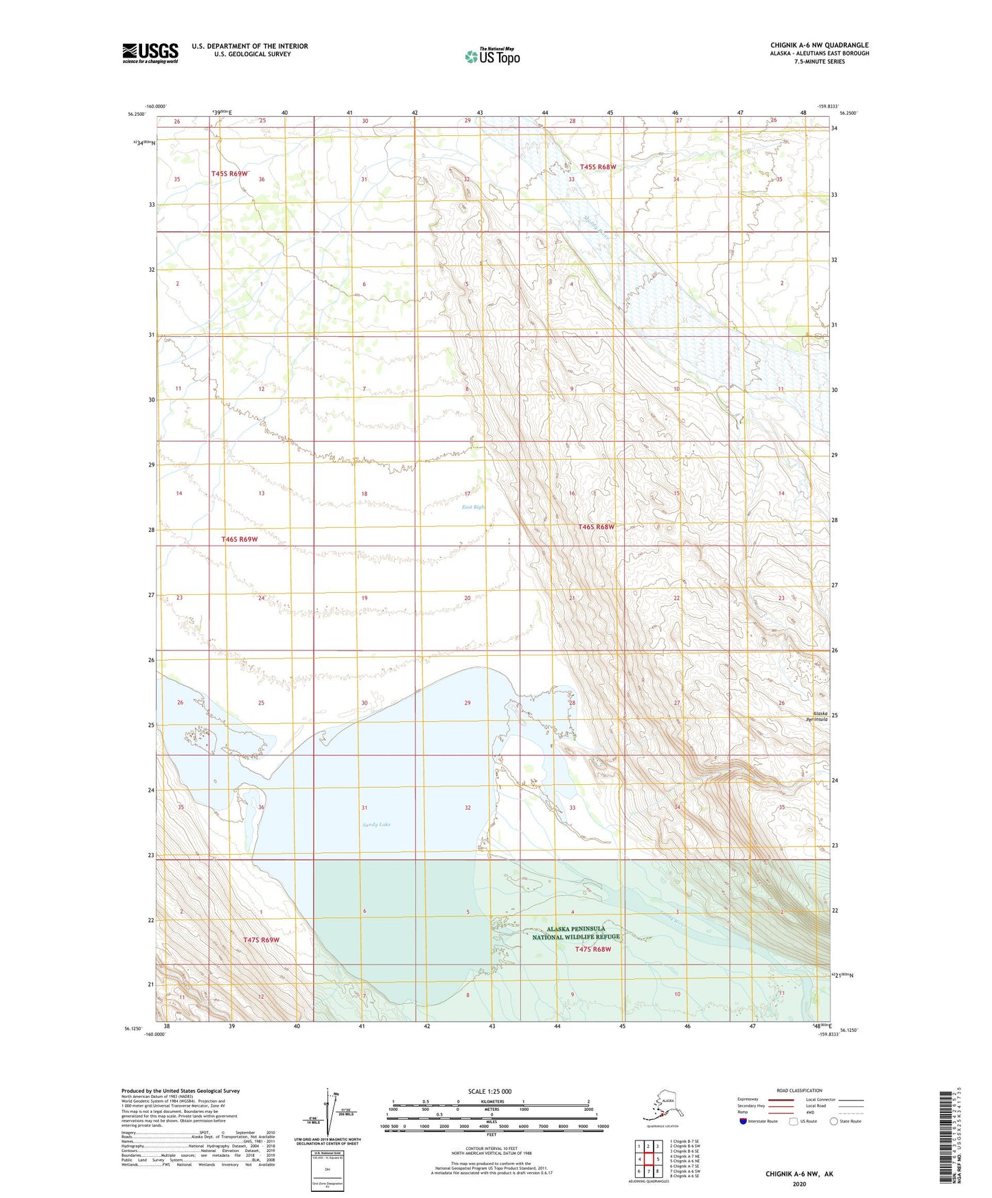 Chignik A-6 NW Alaska US Topo Map Image