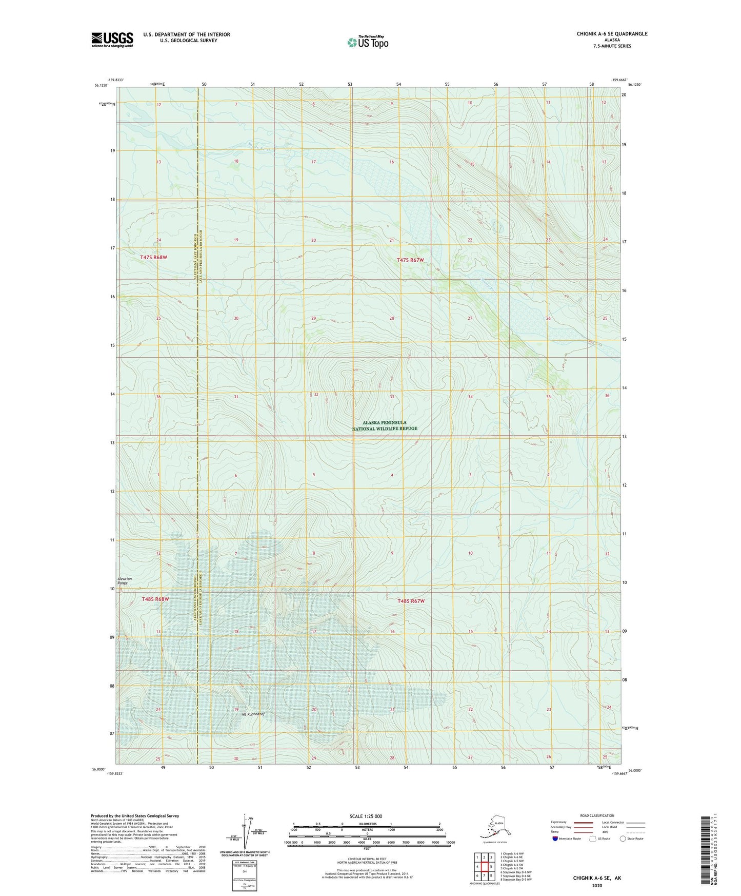 Chignik A-6 SE Alaska US Topo Map Image