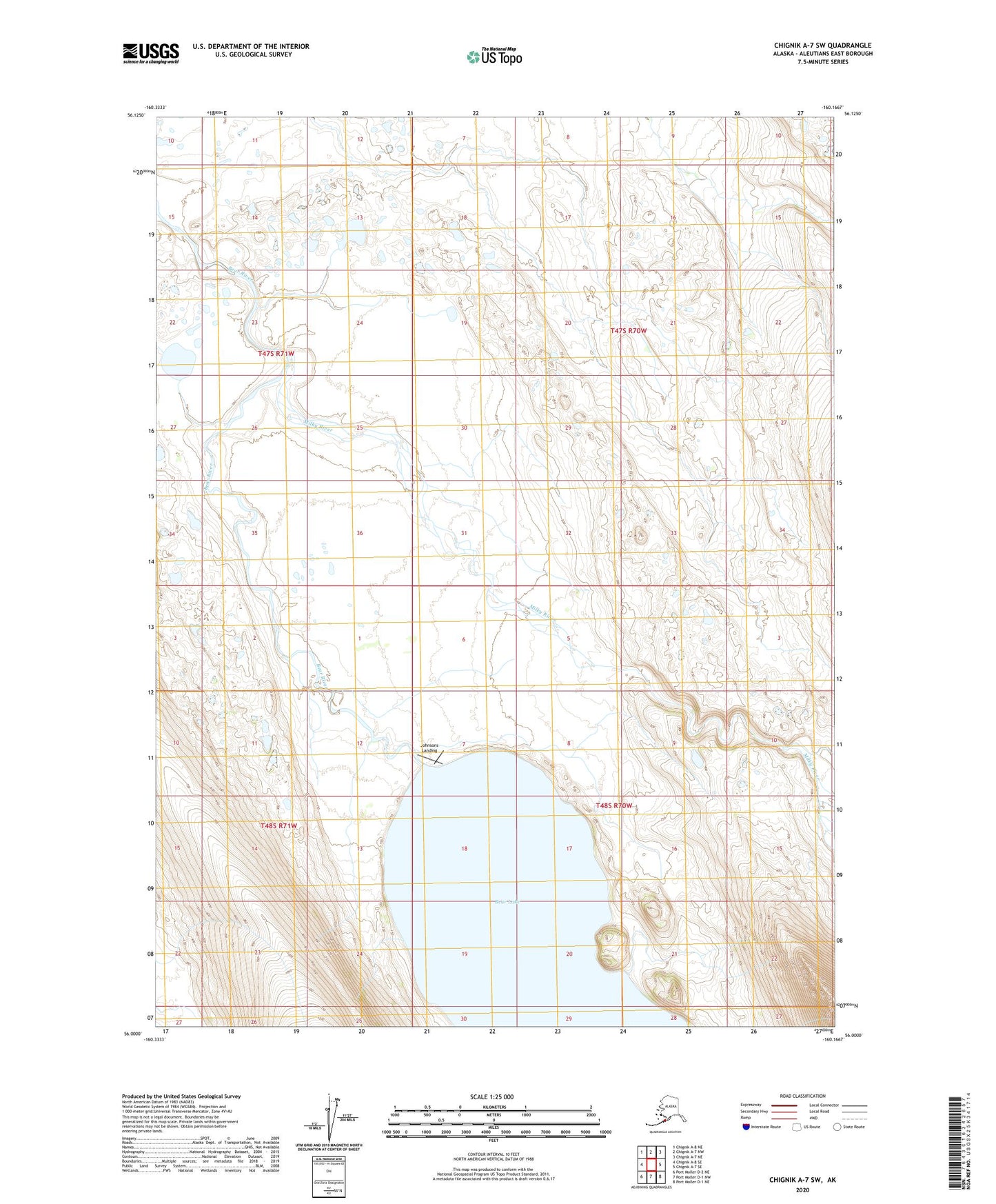Chignik A-7 SW Alaska US Topo Map Image