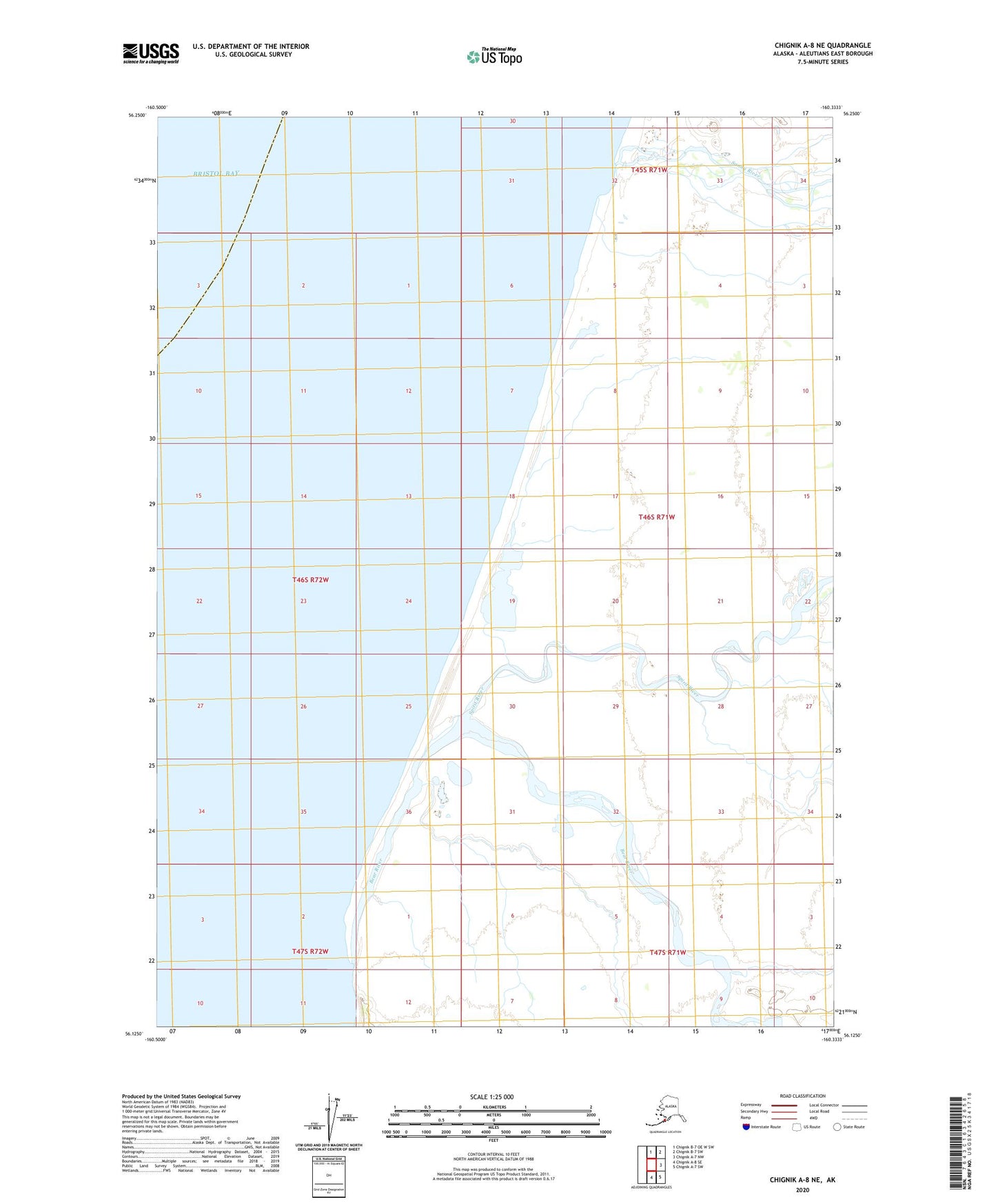 Chignik A-8 NE Alaska US Topo Map Image