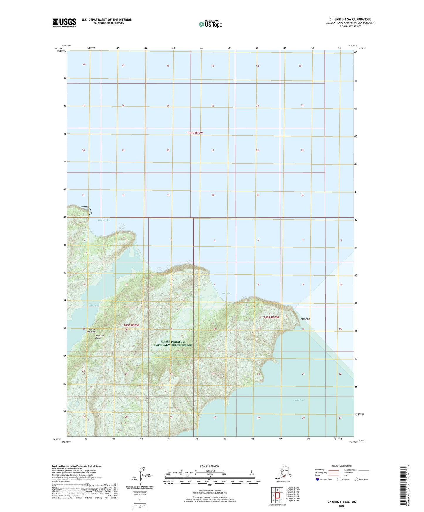 Chignik B-1 SW Alaska US Topo Map Image