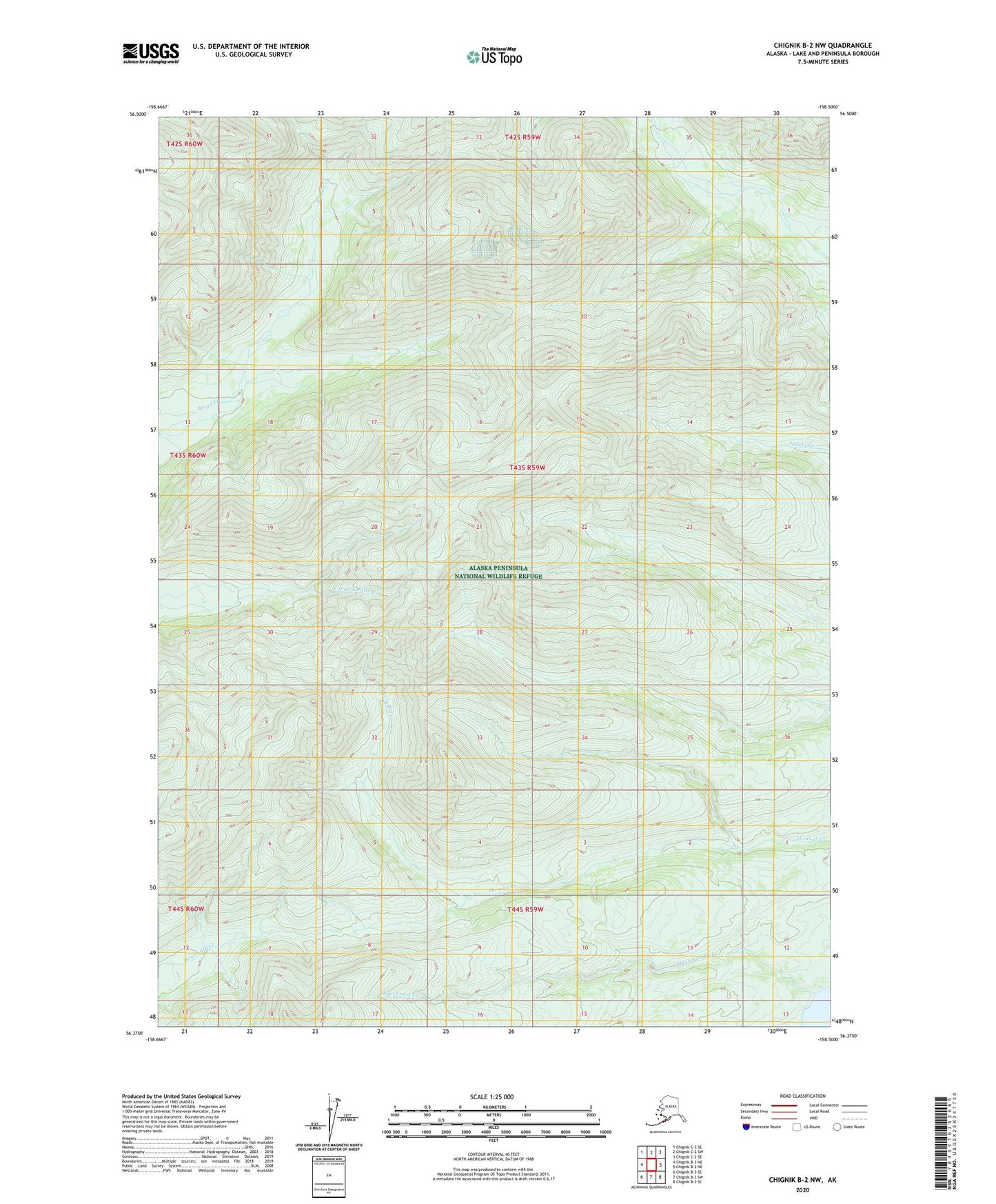 Chignik B-2 NW Alaska US Topo Map Image