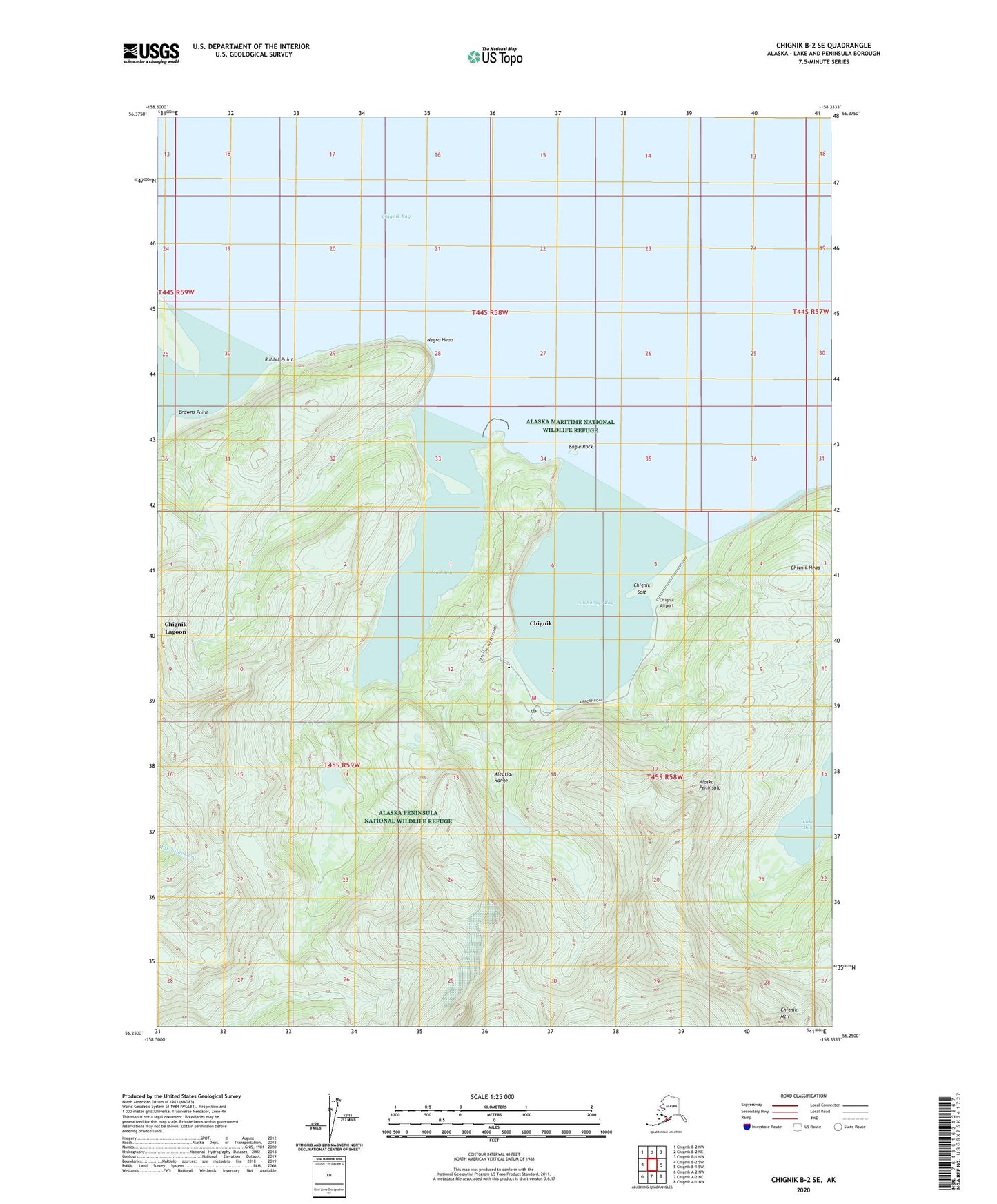 Chignik B-2 SE Alaska US Topo Map Image