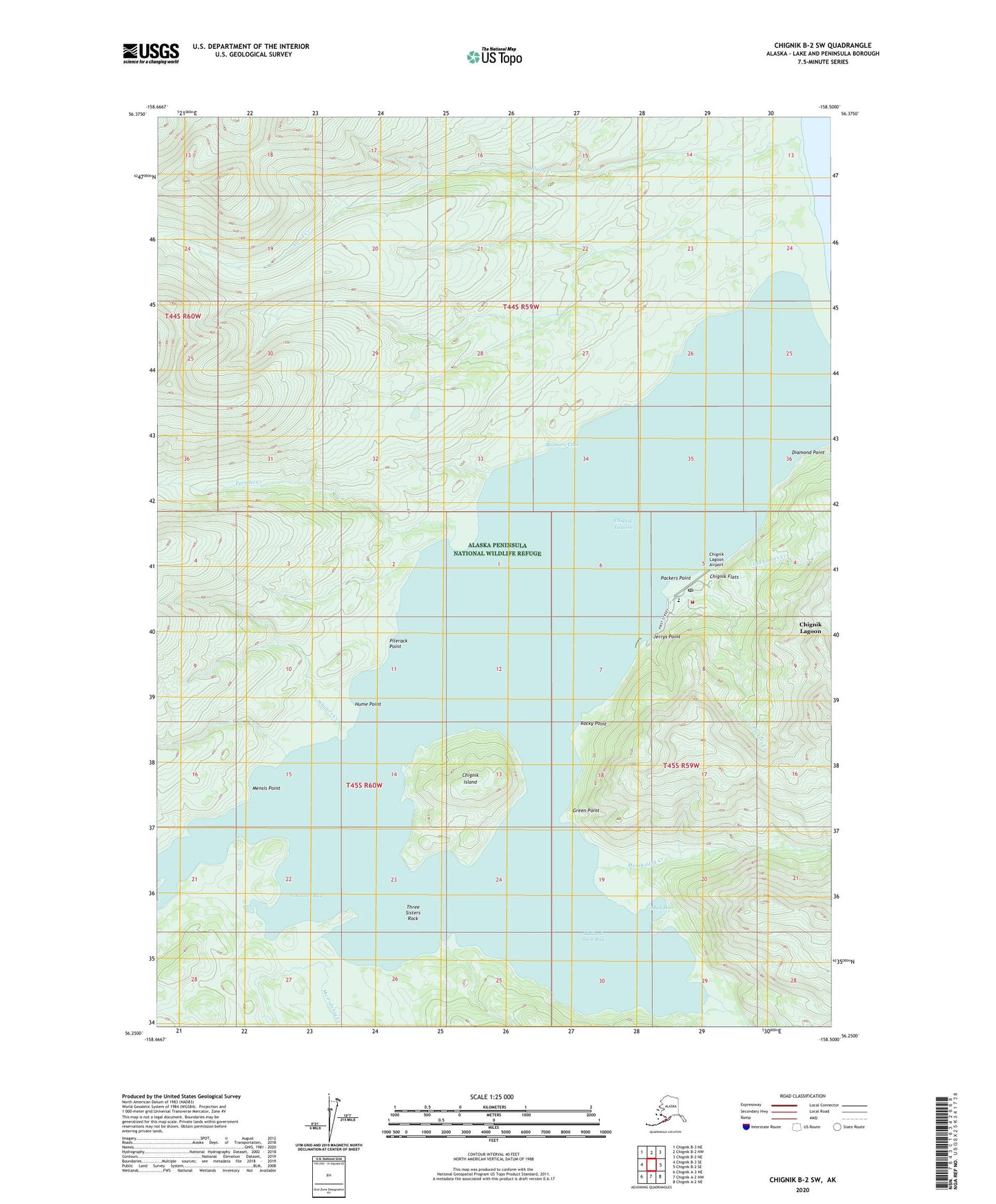 Chignik B-2 SW Alaska US Topo Map Image