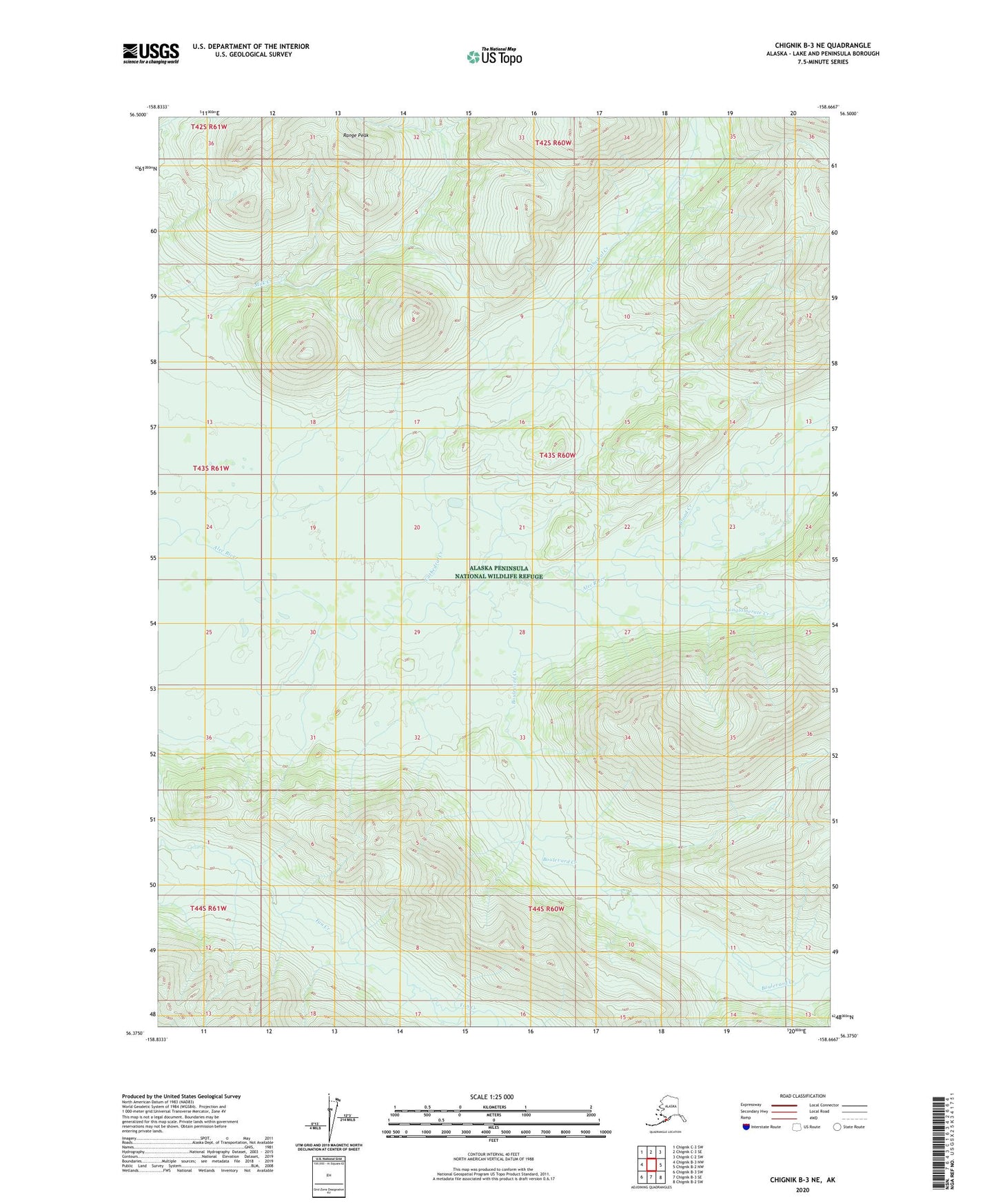 Chignik B-3 NE Alaska US Topo Map Image