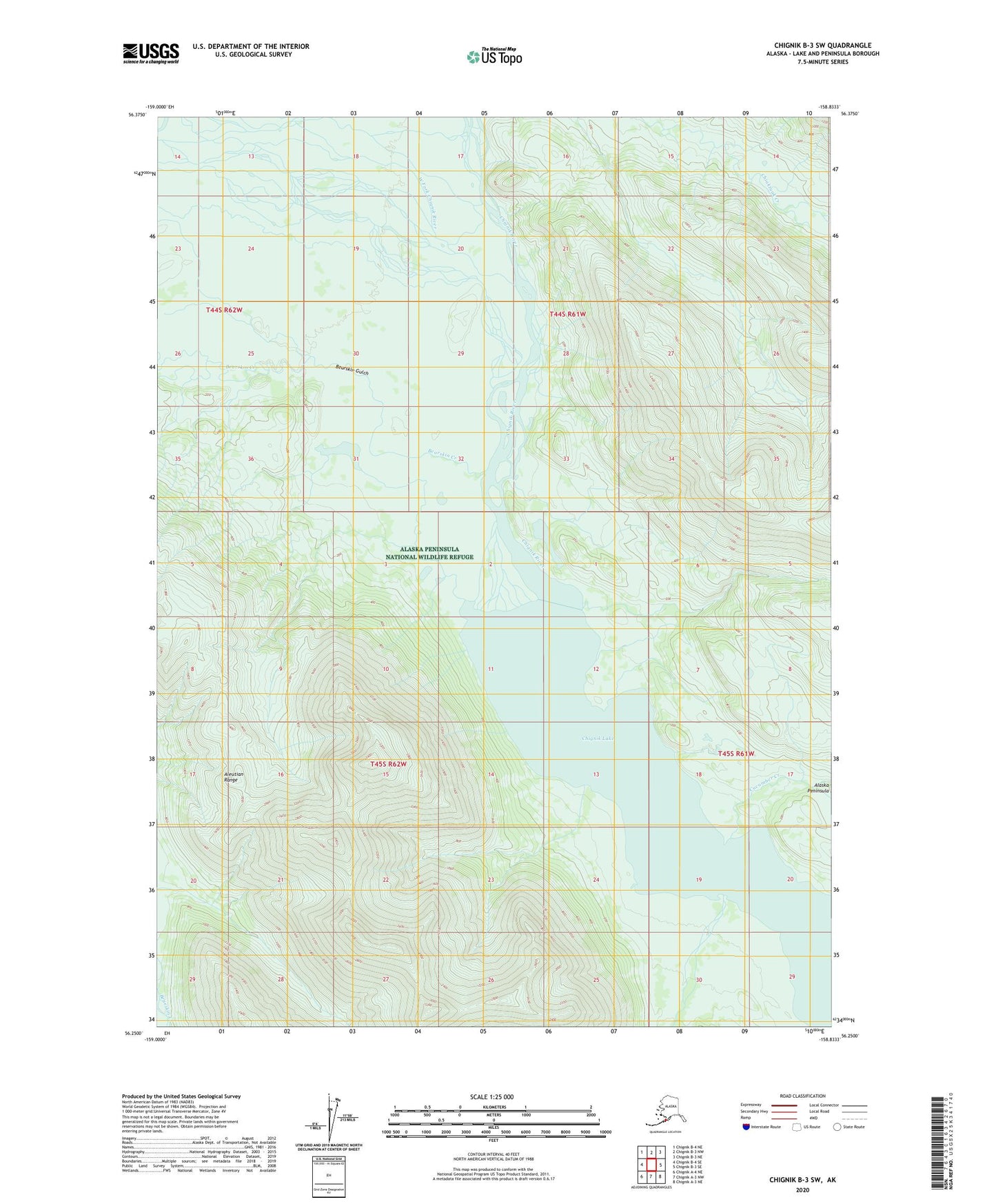 Chignik B-3 SW Alaska US Topo Map Image