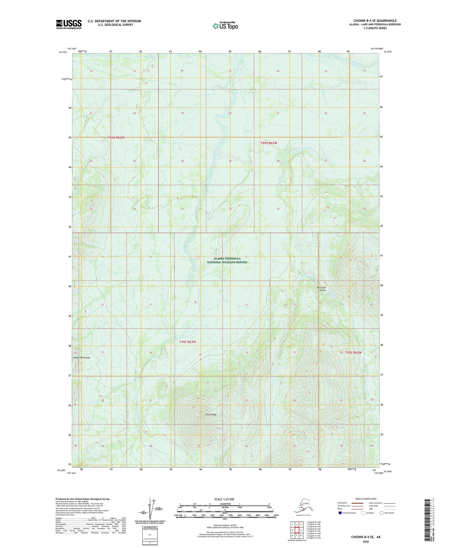 Chignik B-4 SE Alaska US Topo Map Image