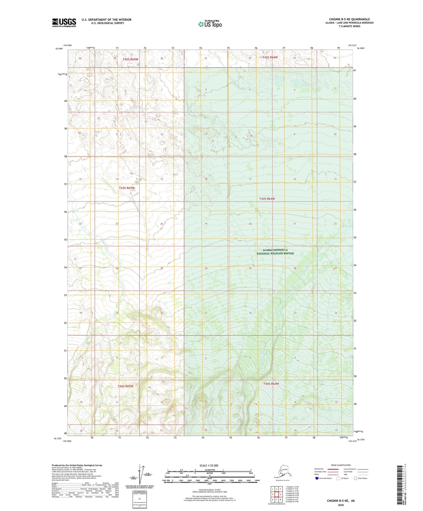 Chignik B-5 NE Alaska US Topo Map Image