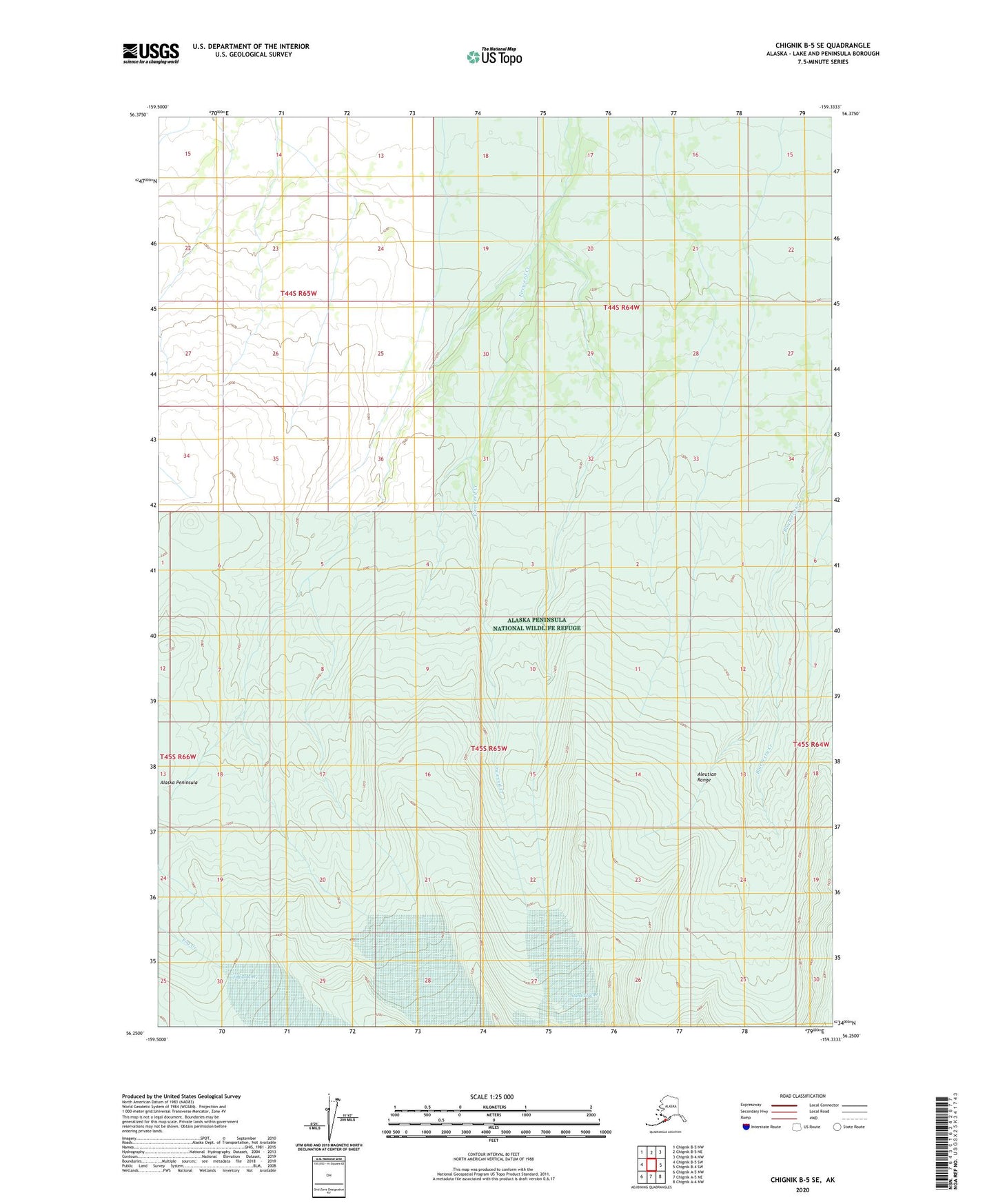 Chignik B-5 SE Alaska US Topo Map Image