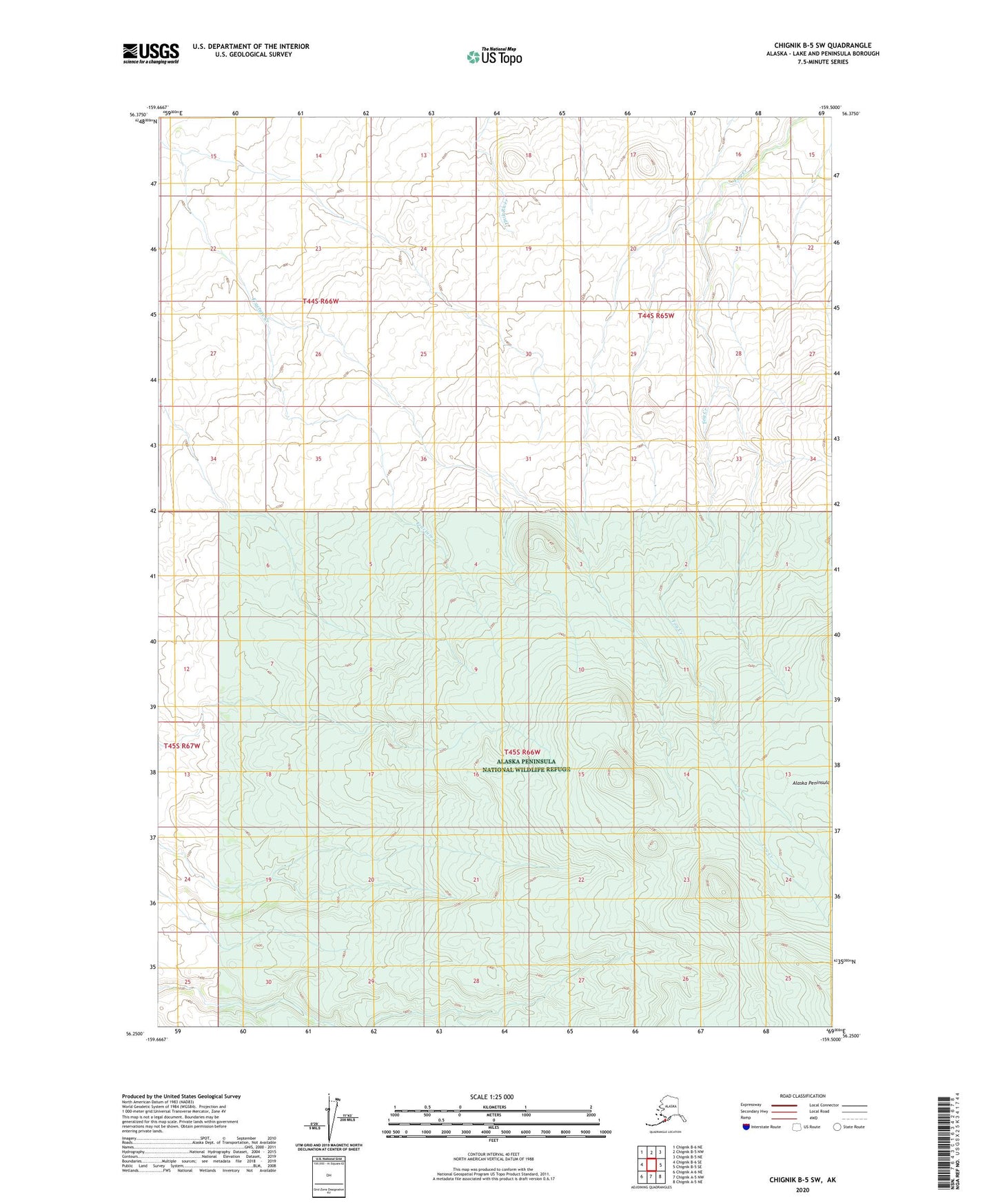 Chignik B-5 SW Alaska US Topo Map Image
