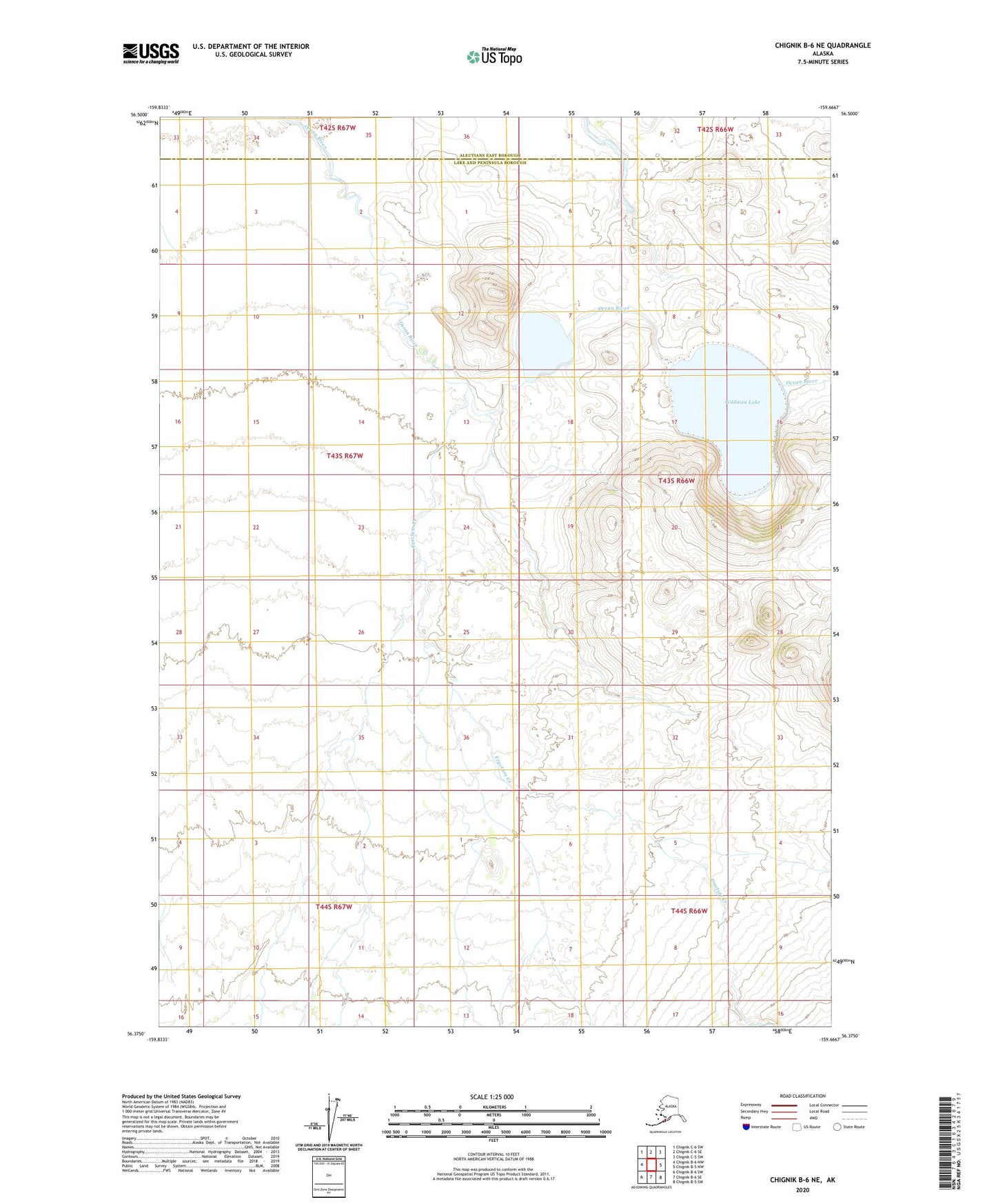 Chignik B-6 NE Alaska US Topo Map Image