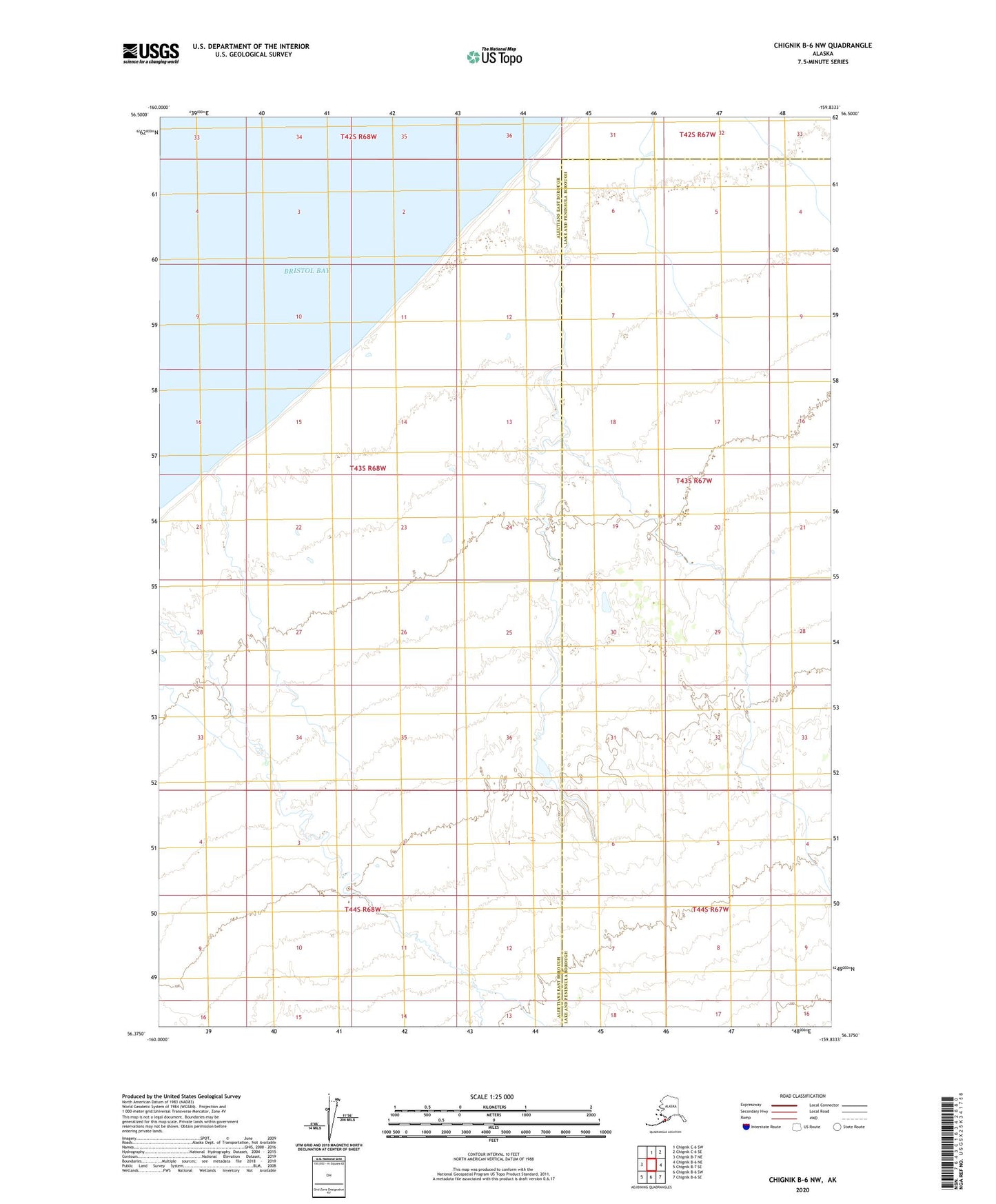 Chignik B-6 NW Alaska US Topo Map Image