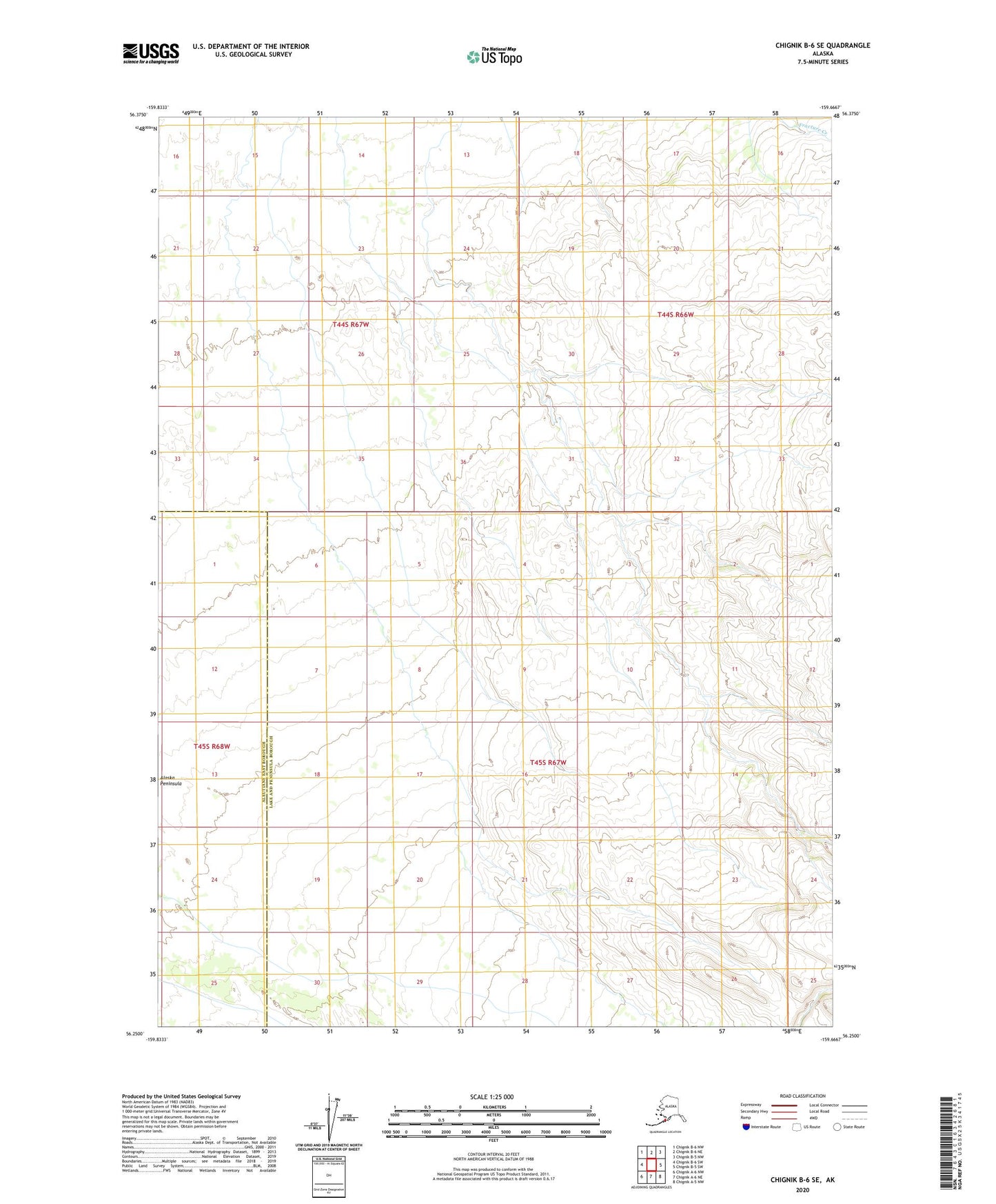 Chignik B-6 SE Alaska US Topo Map Image