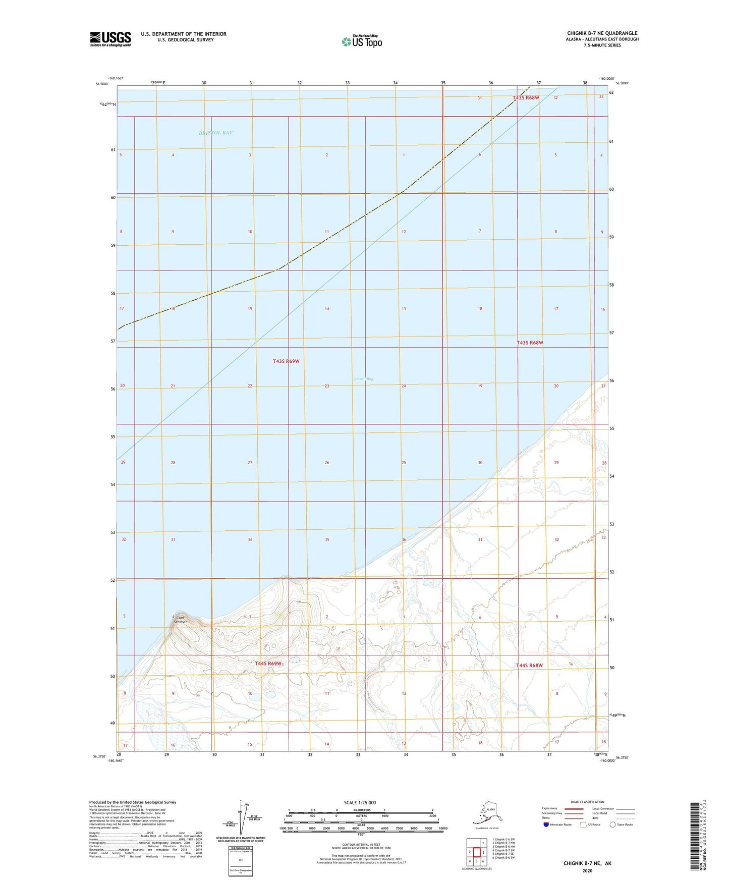 Chignik B-7 NE Alaska US Topo Map Image