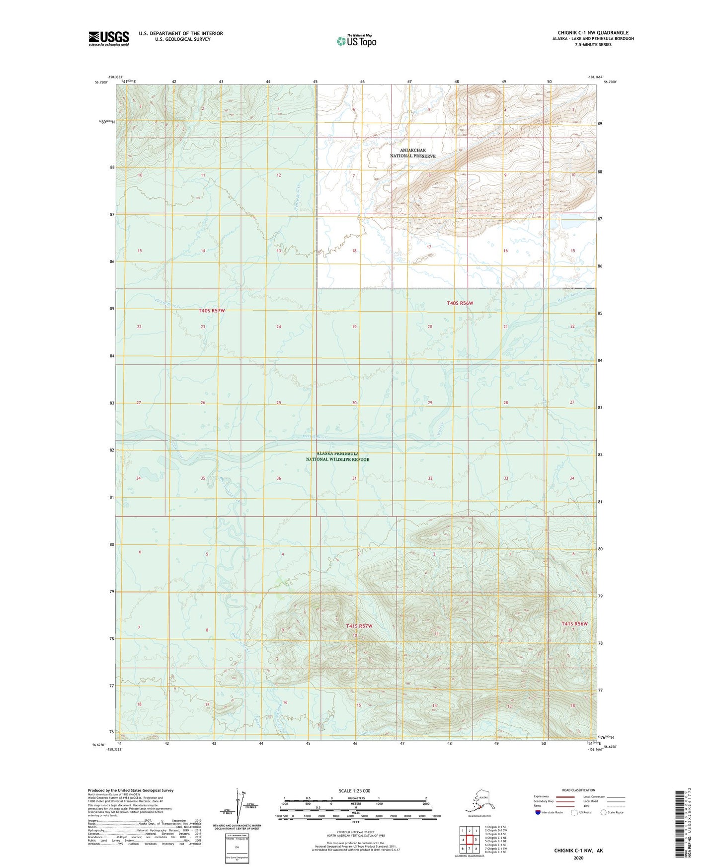 Chignik C-1 NW Alaska US Topo Map Image