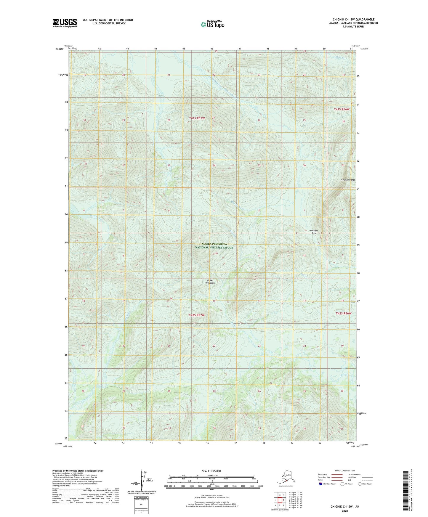 Chignik C-1 SW Alaska US Topo Map Image
