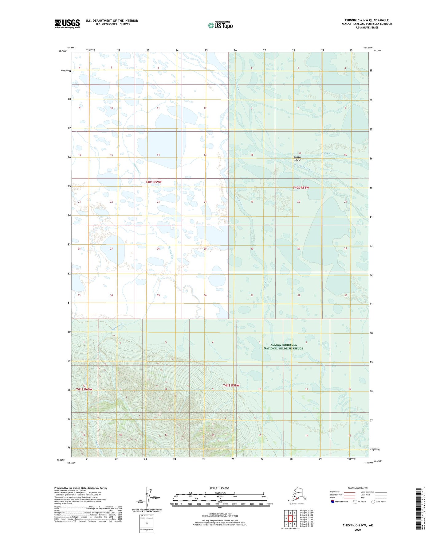 Chignik C-2 NW Alaska US Topo Map Image