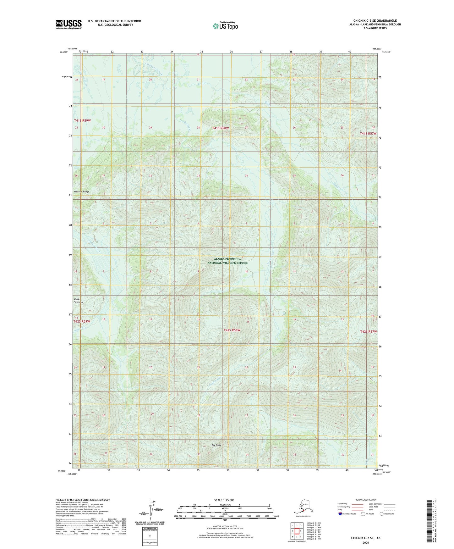 Chignik C-2 SE Alaska US Topo Map Image