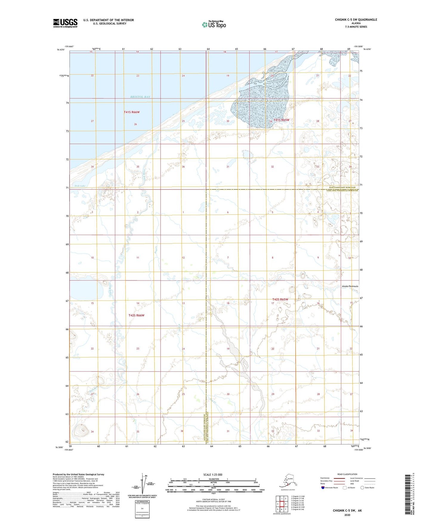 Chignik C-5 SW Alaska US Topo Map Image