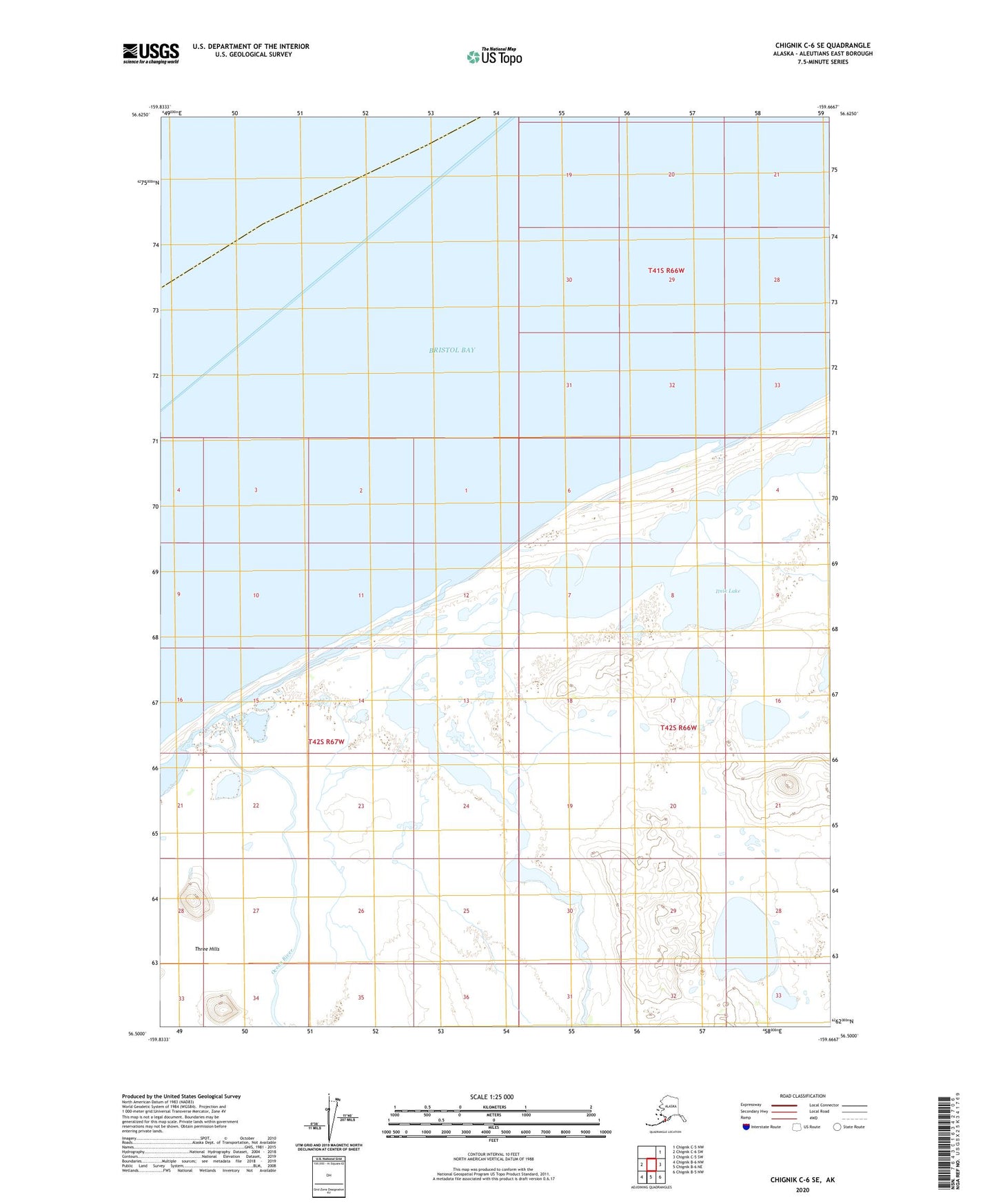 Chignik C-6 SE Alaska US Topo Map Image