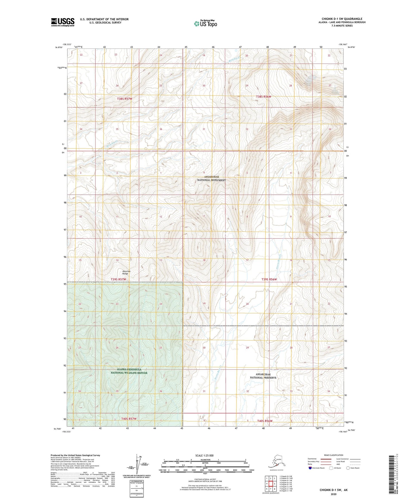 Chignik D-1 SW Alaska US Topo Map Image