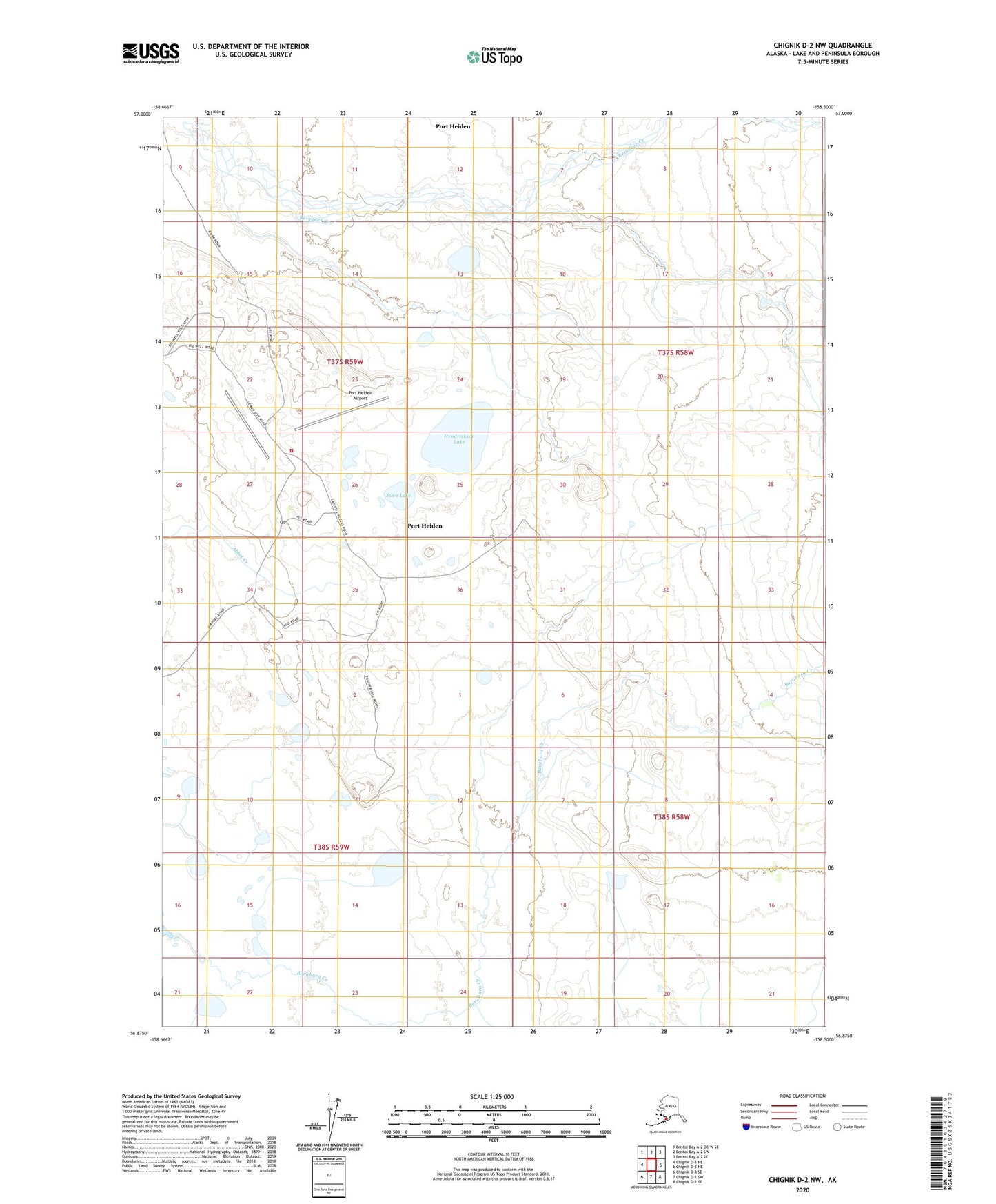 Chignik D-2 NW Alaska US Topo Map Image