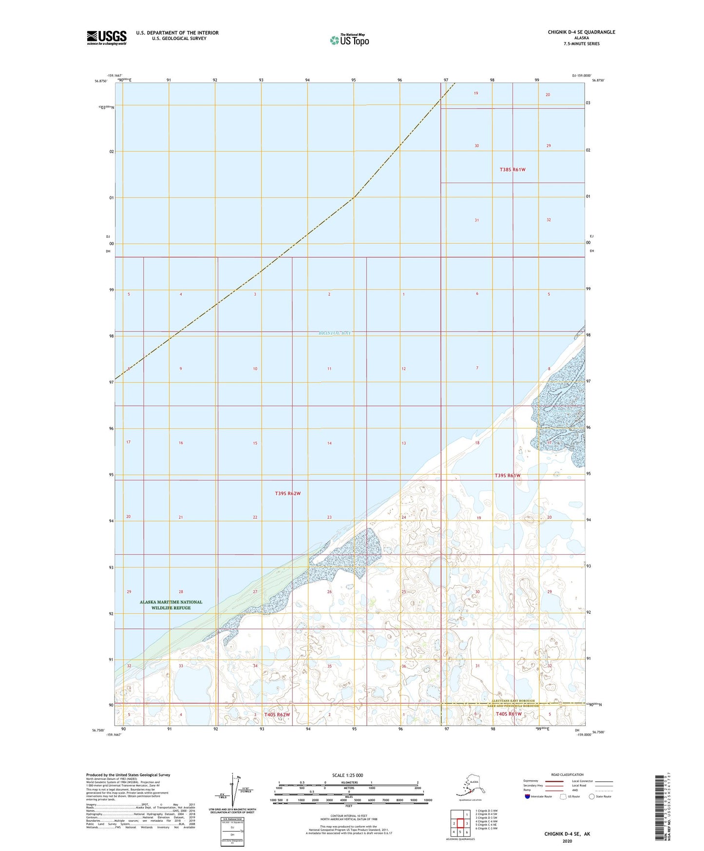 Chignik D-4 SE Alaska US Topo Map Image