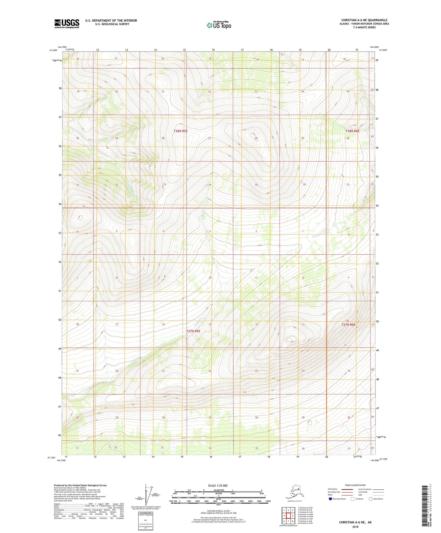 Christian A-6 NE Alaska US Topo Map Image