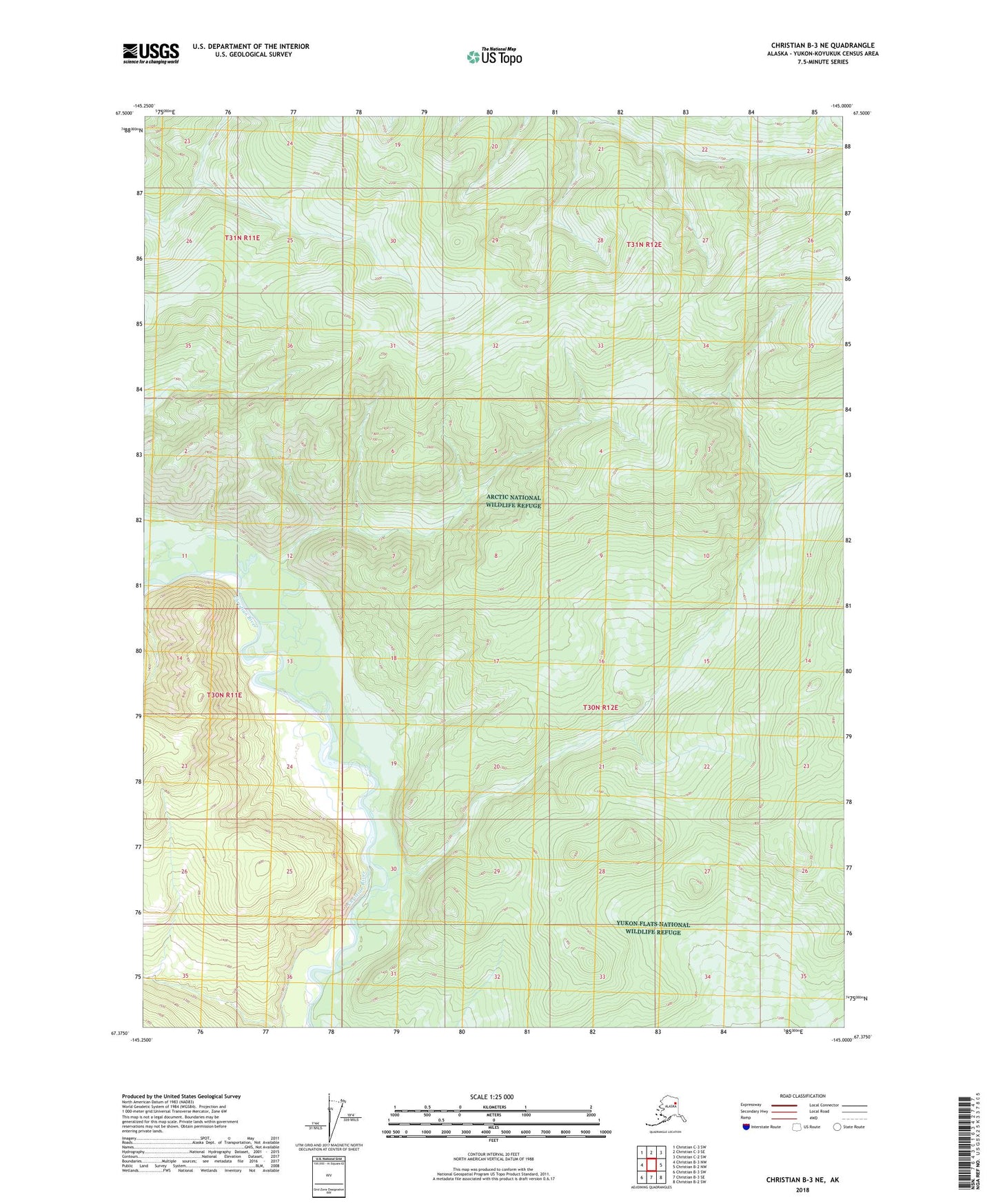 Christian B-3 NE Alaska US Topo Map Image